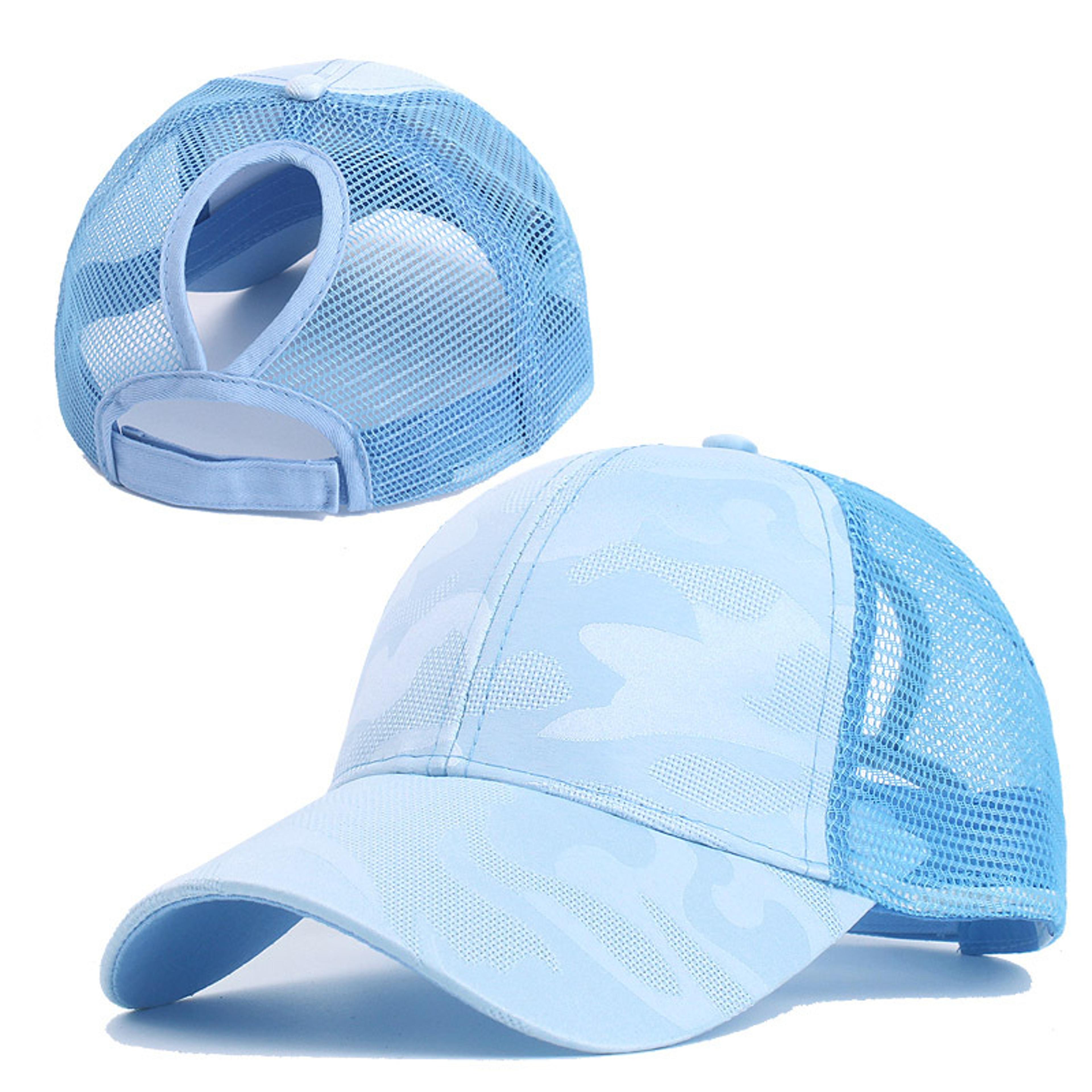 camouflage mesh trucker ponytail baseball cap for women with adjustable snapback