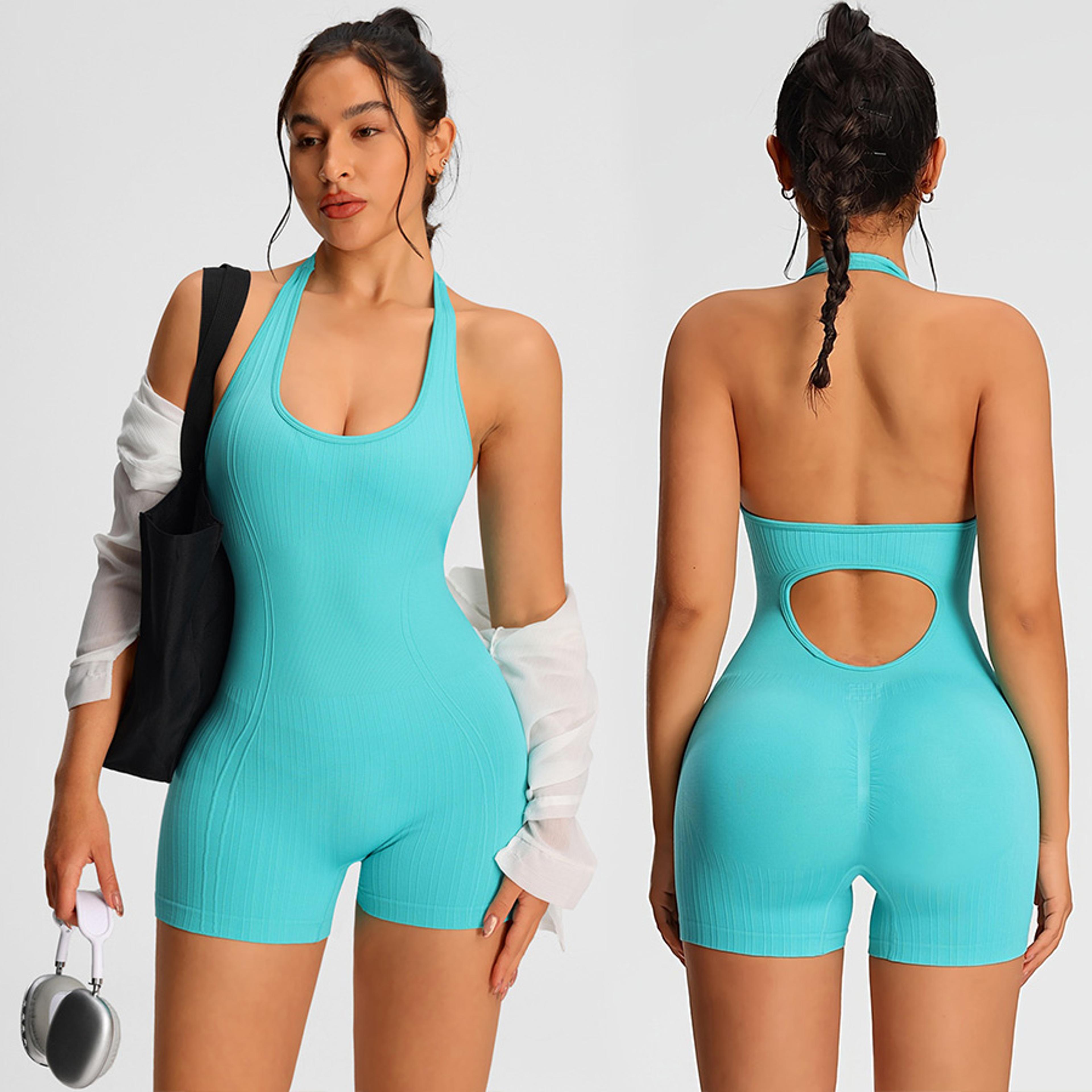 women's workout romper seamless gym jumpsuit for yoga, fitness & training