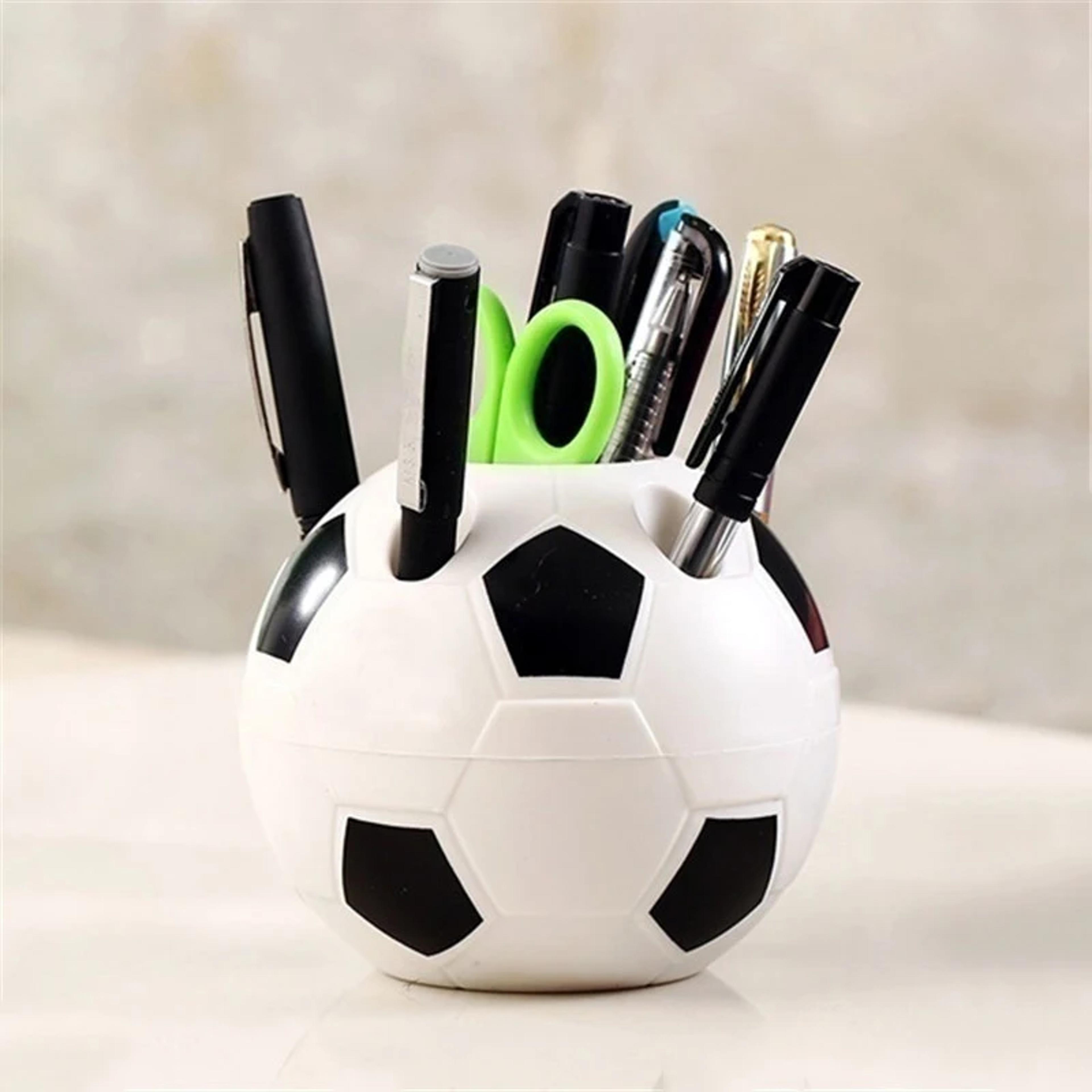 football shape soccer pen holder desktop organizer for pens, pencils & toothbrushes