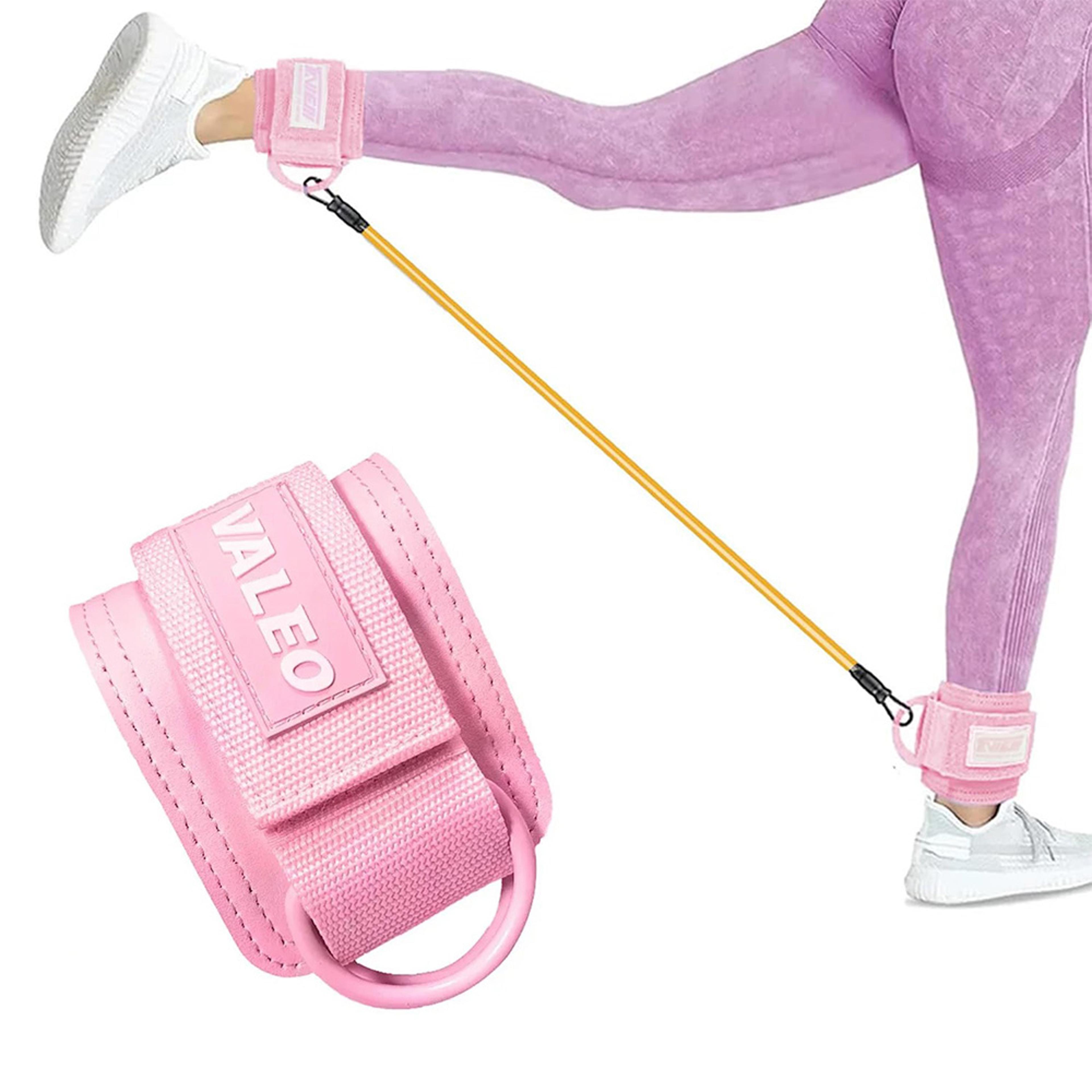 double d ring cable ankle straps for glute and leg strength training