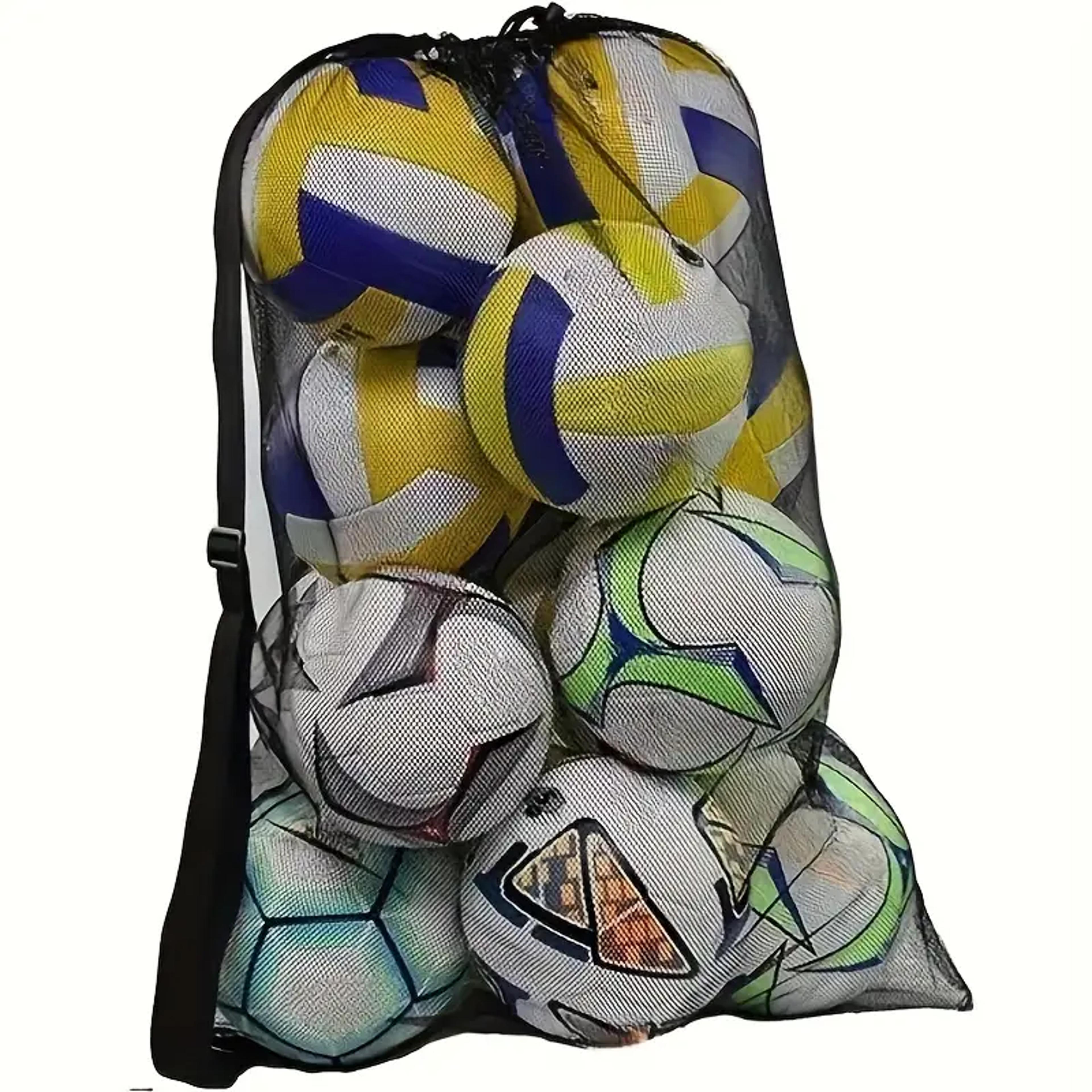 portable large capacity ball storage bag with shoulder strap for basketball football sports gear