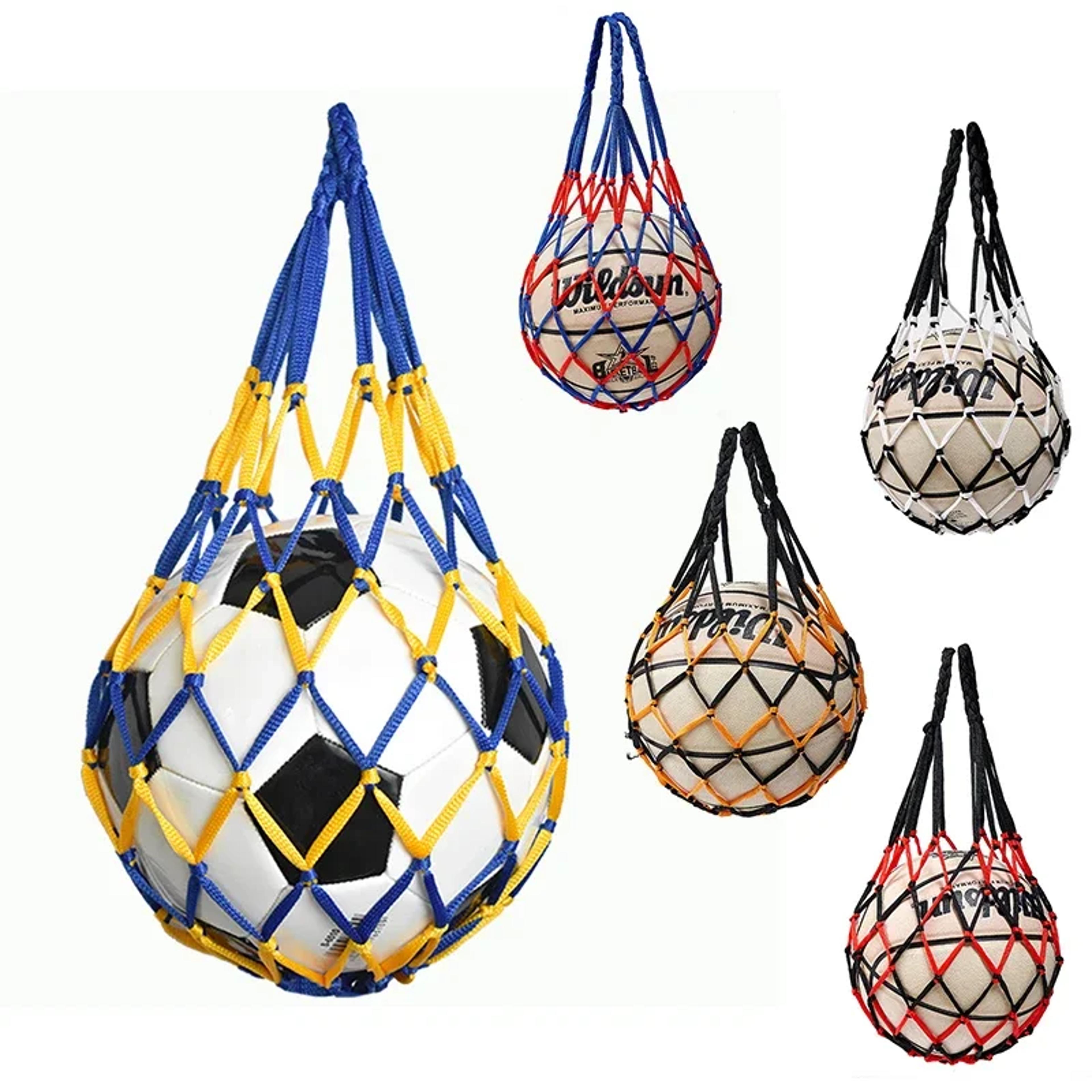 portable ball carry bag nylon mesh sports ball holder for soccer, basketball & volleyball