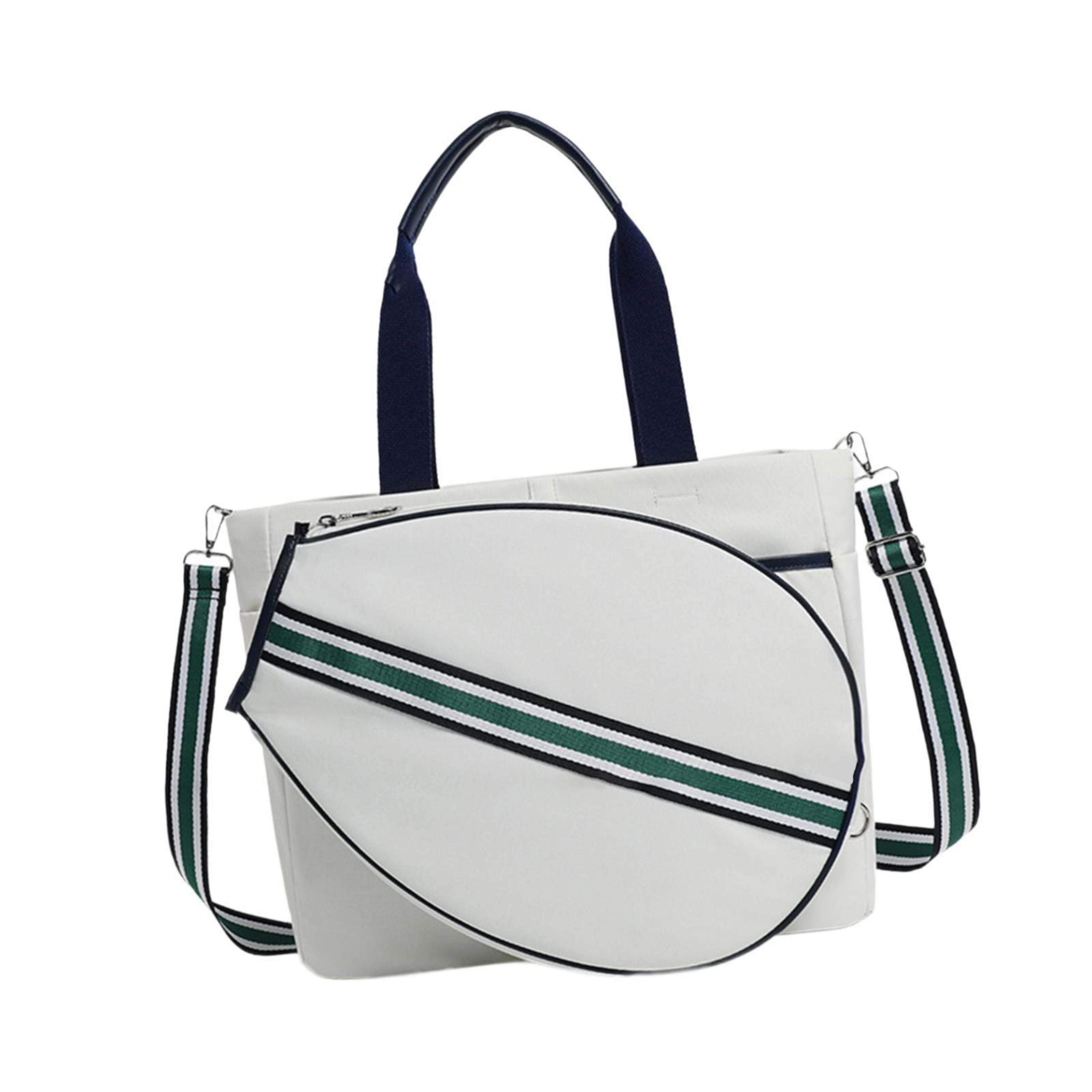 tennis racket bag water resistant canvas tennis tote large capacity sports handbag