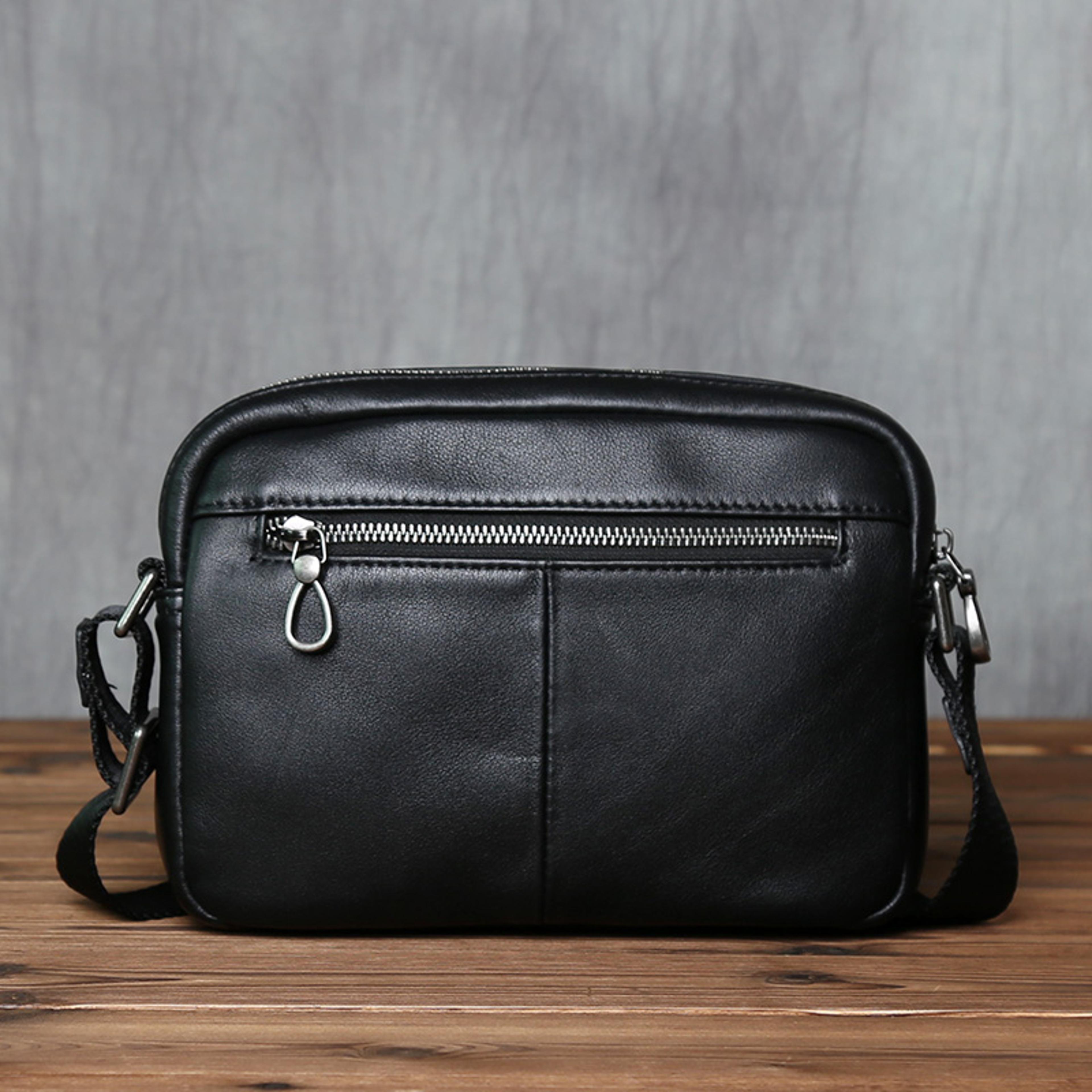 premium genuine leather messenger bag for men top grain cowhide leather ipad bag crossbody