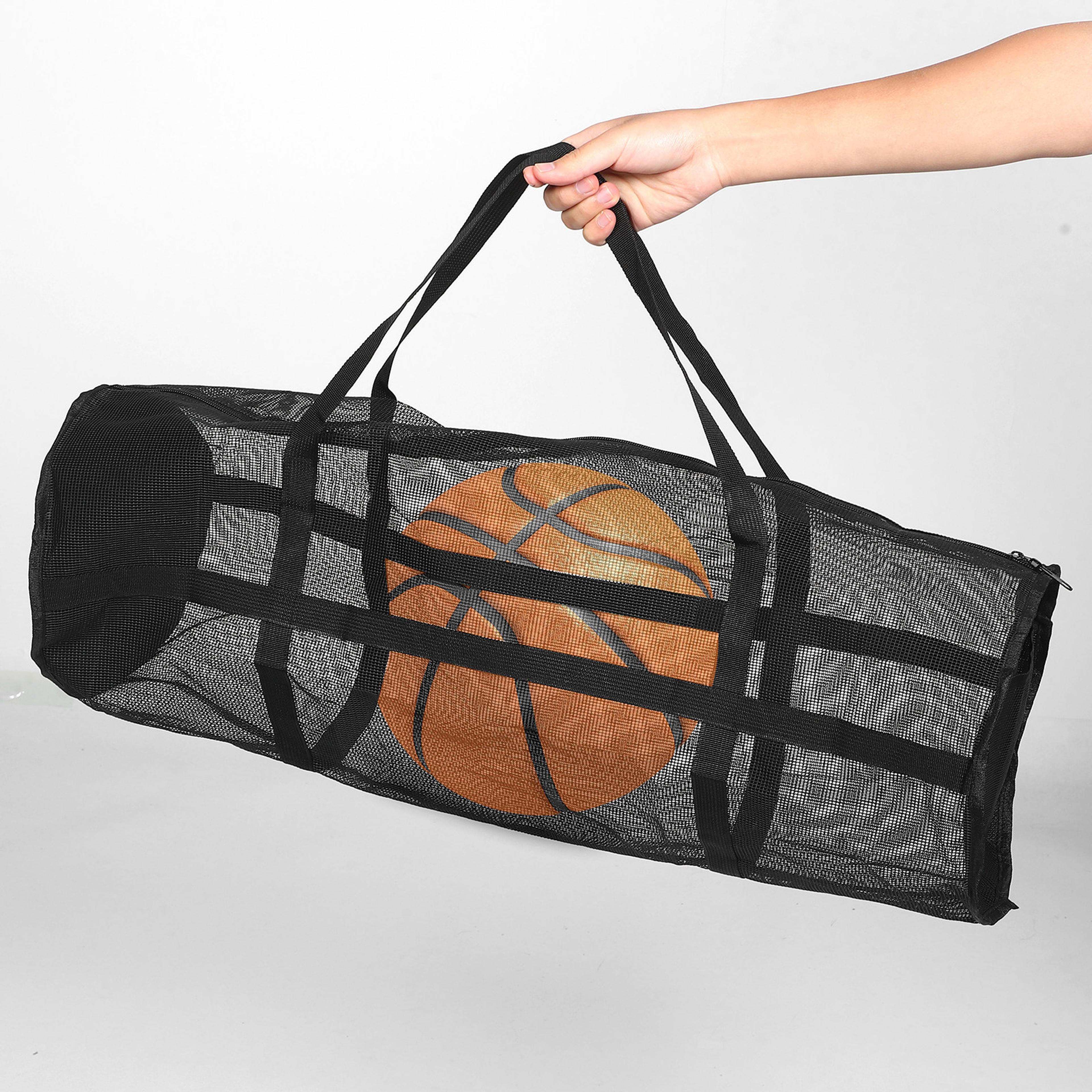 large capacity mesh sports bag basketball equipment gym duffle carrier