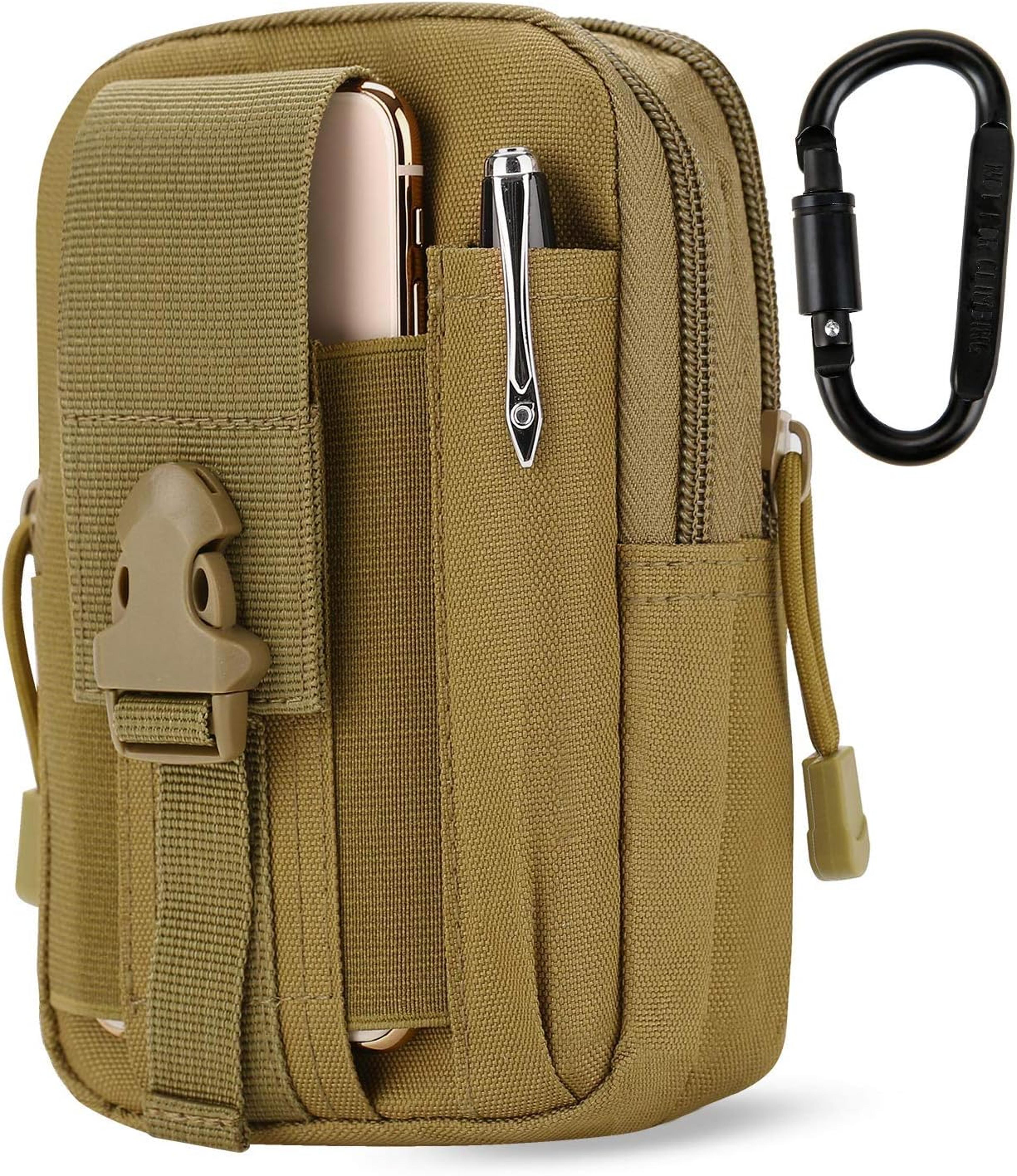 tactical edc pouch molle waist bag with phone holster & utility organizer