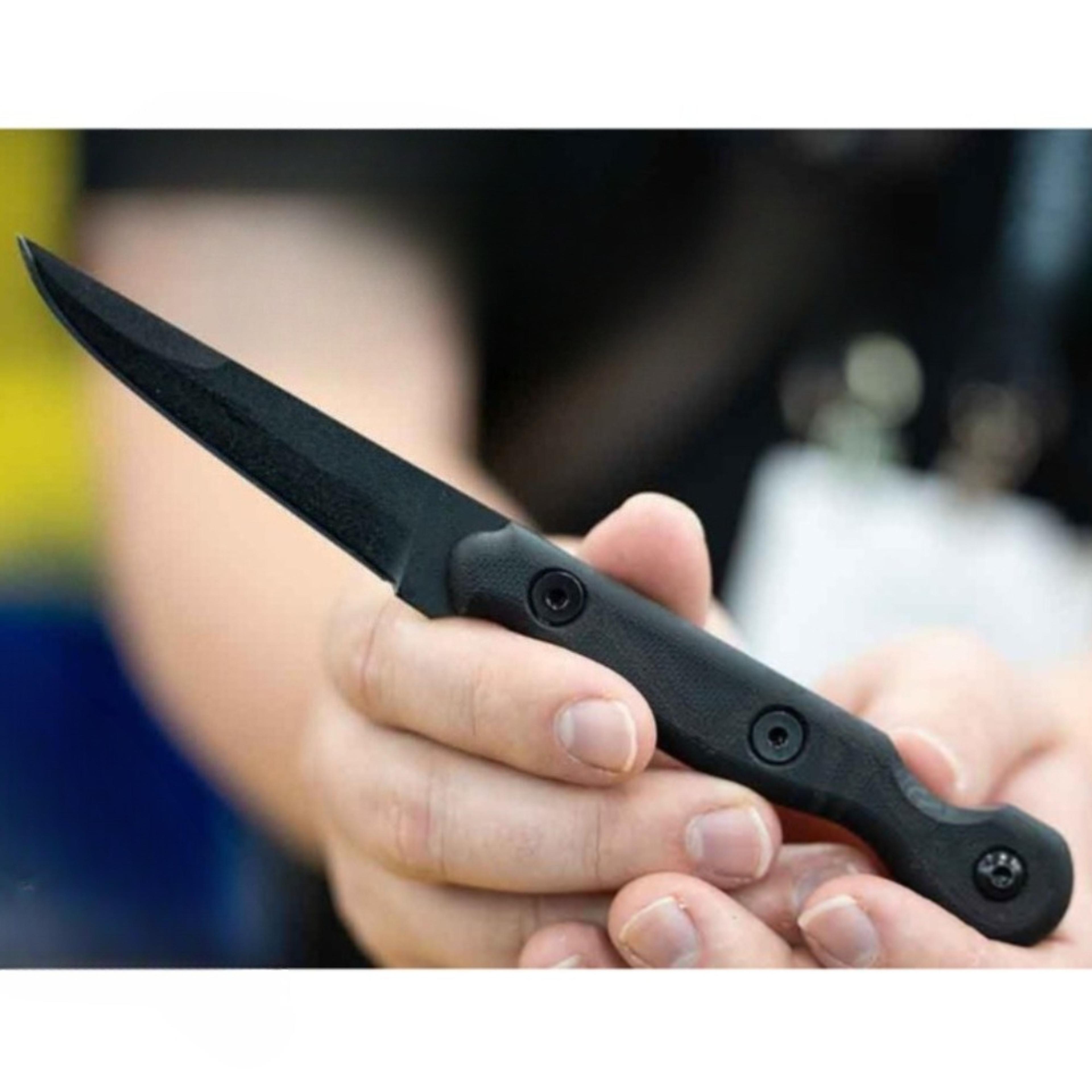 compact fixed blade knife with handle and kydex style sheath for edc camping & survival
