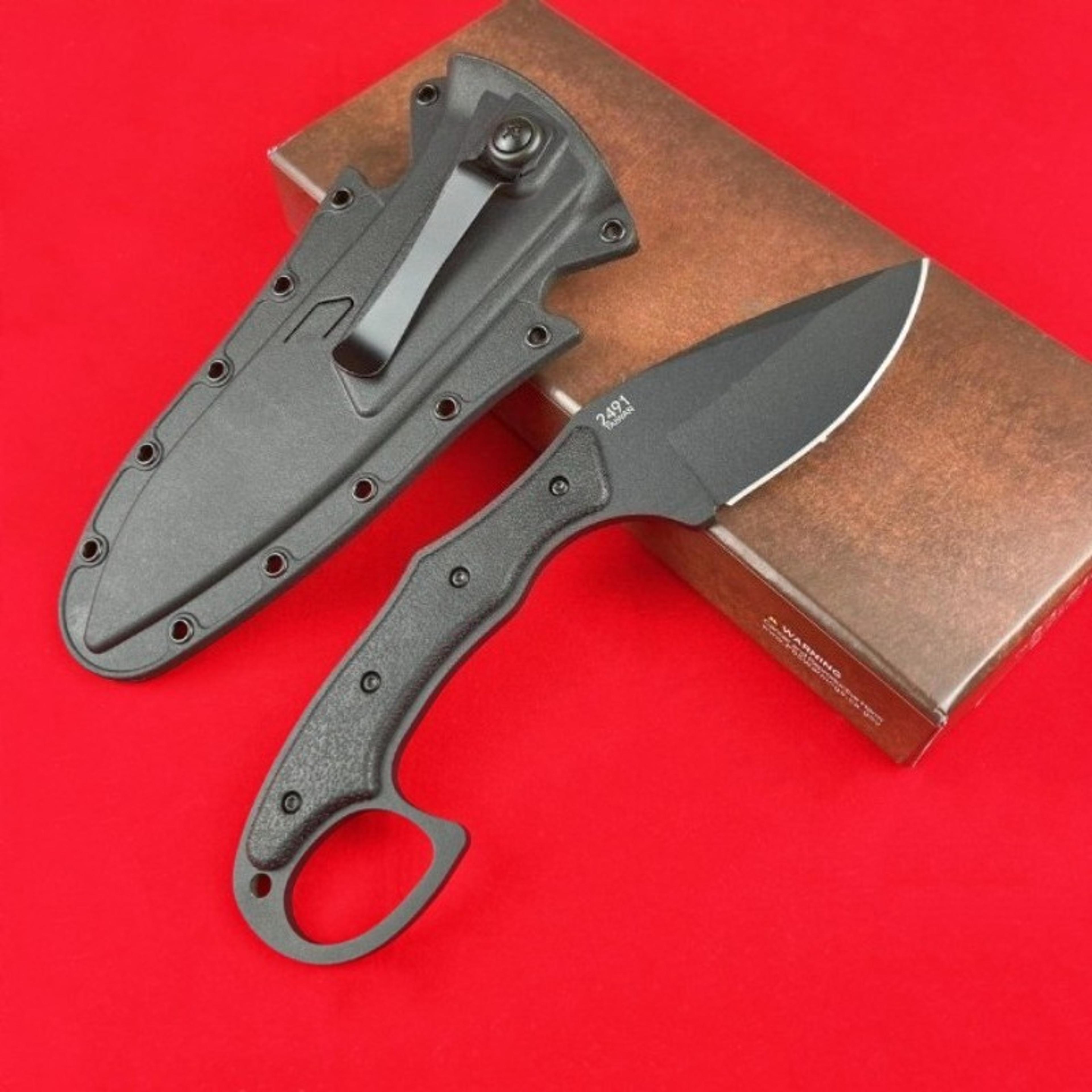 full tang fixed blade knife with steel and sheath for camping, hunting & edc
