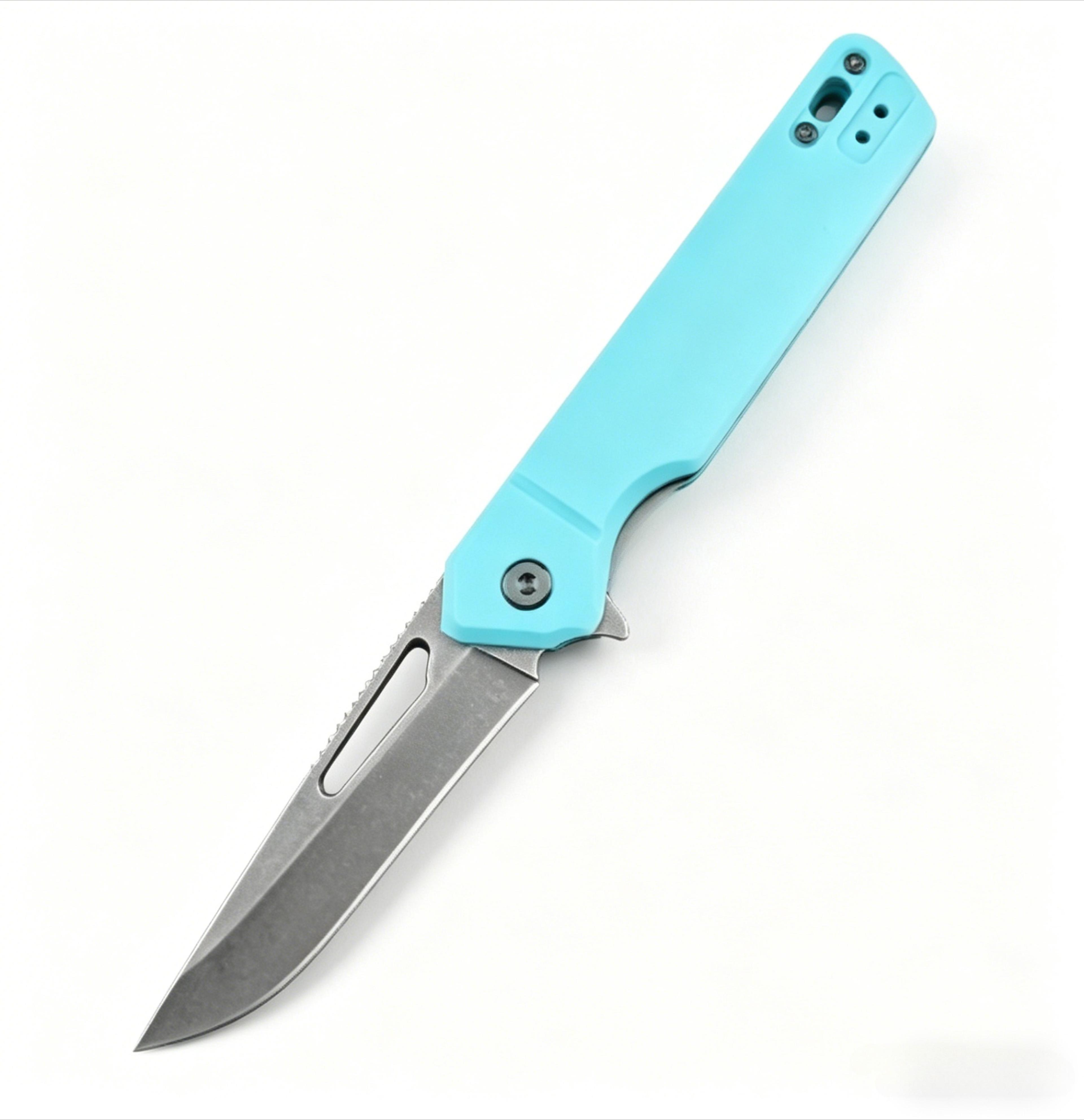 edc folding knife with steel blade & nylon fiber handle