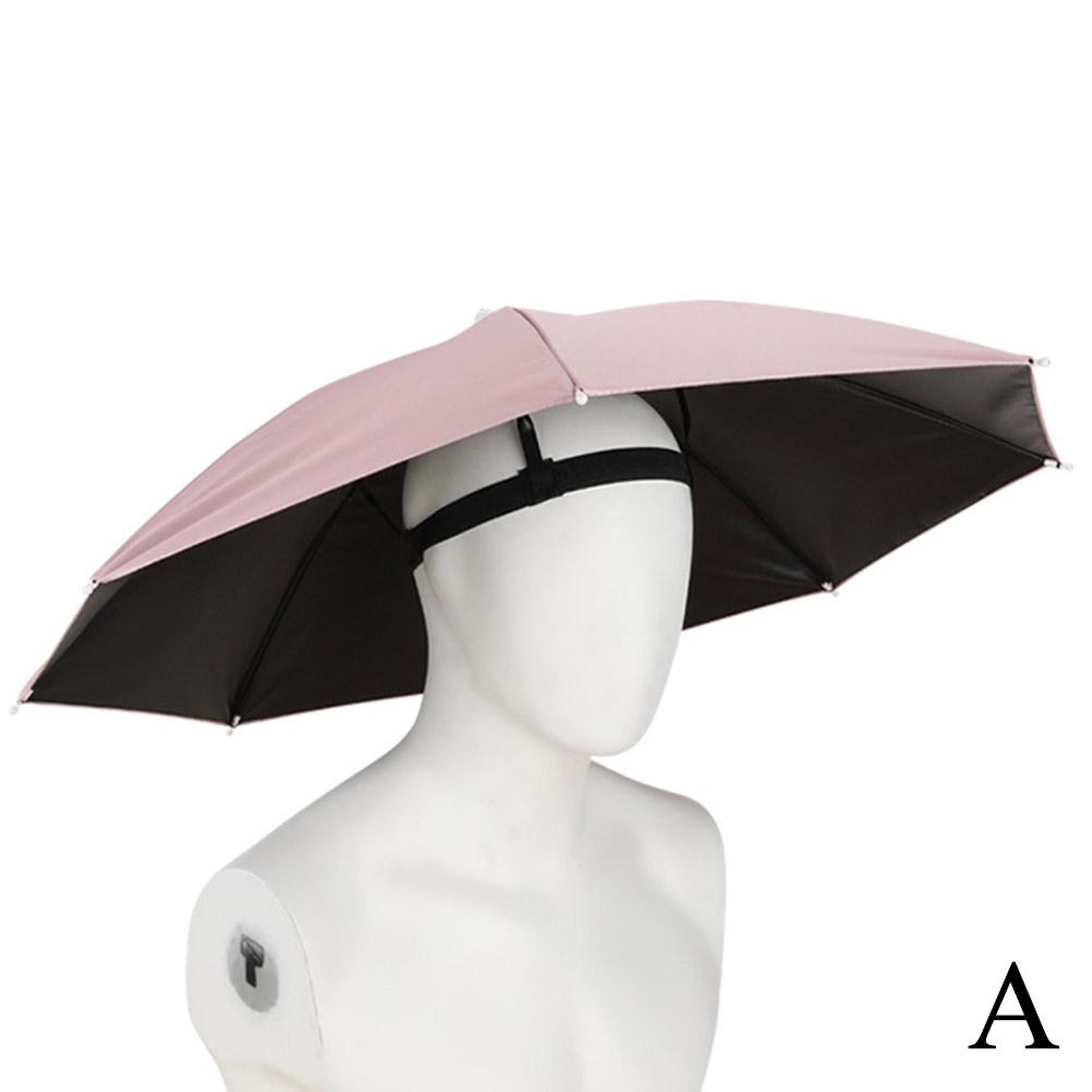 portable umbrella hat for hands-free rain & sun protection | foldable fishing & camping cap
