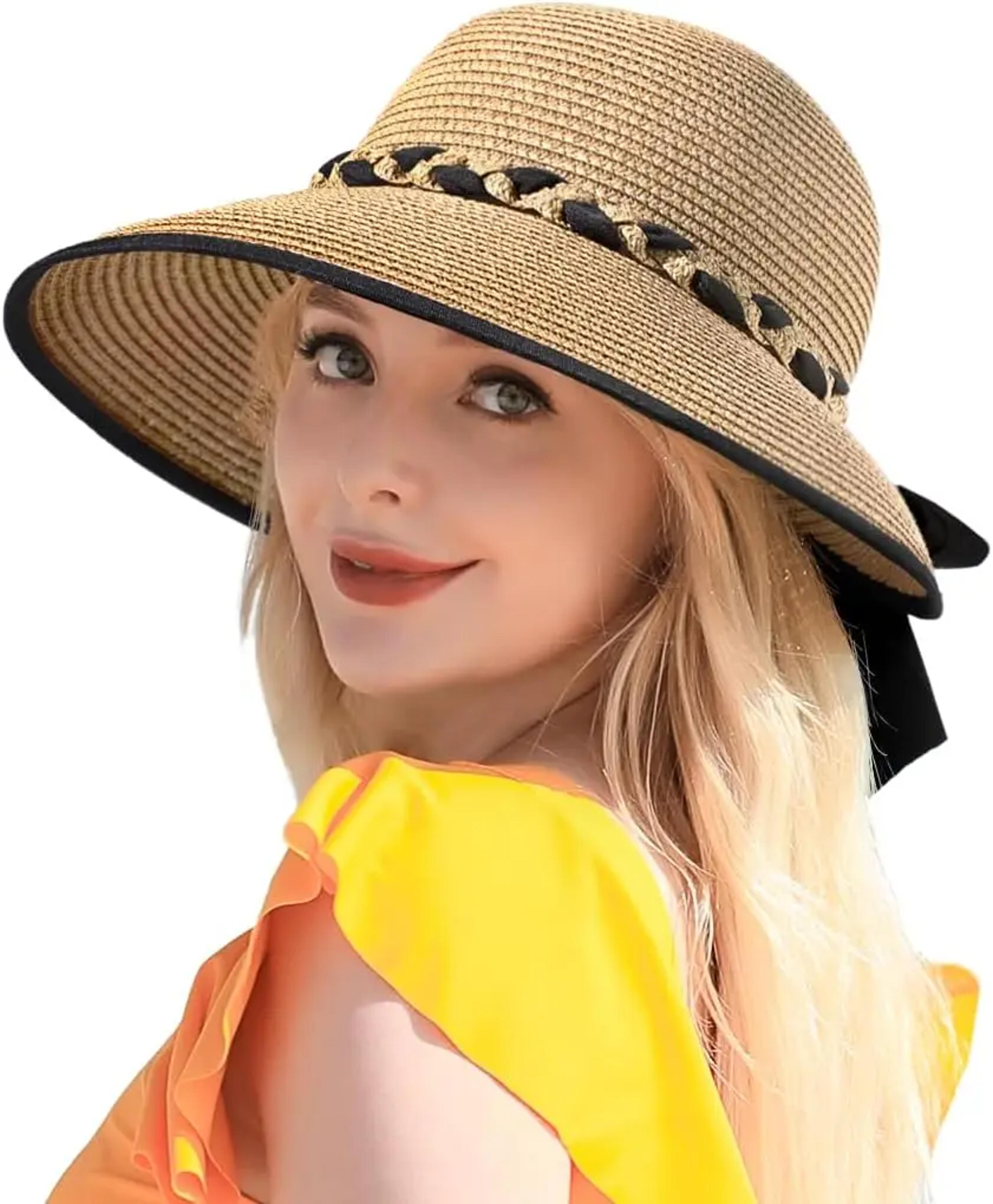 wide brim straw sun hat for women