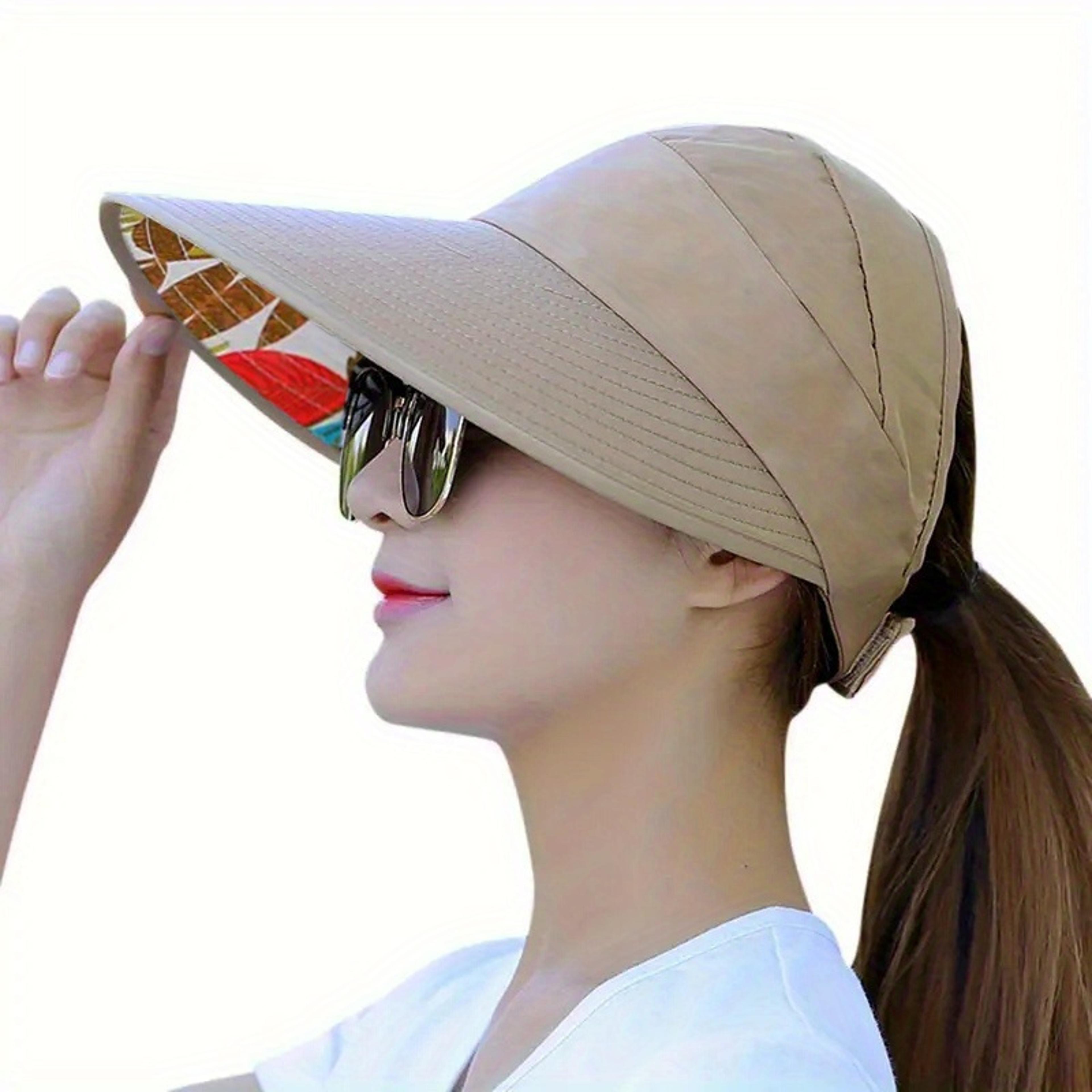 women's wide brim visor hat foldable sun visor for beach travel driving and outdoor wear