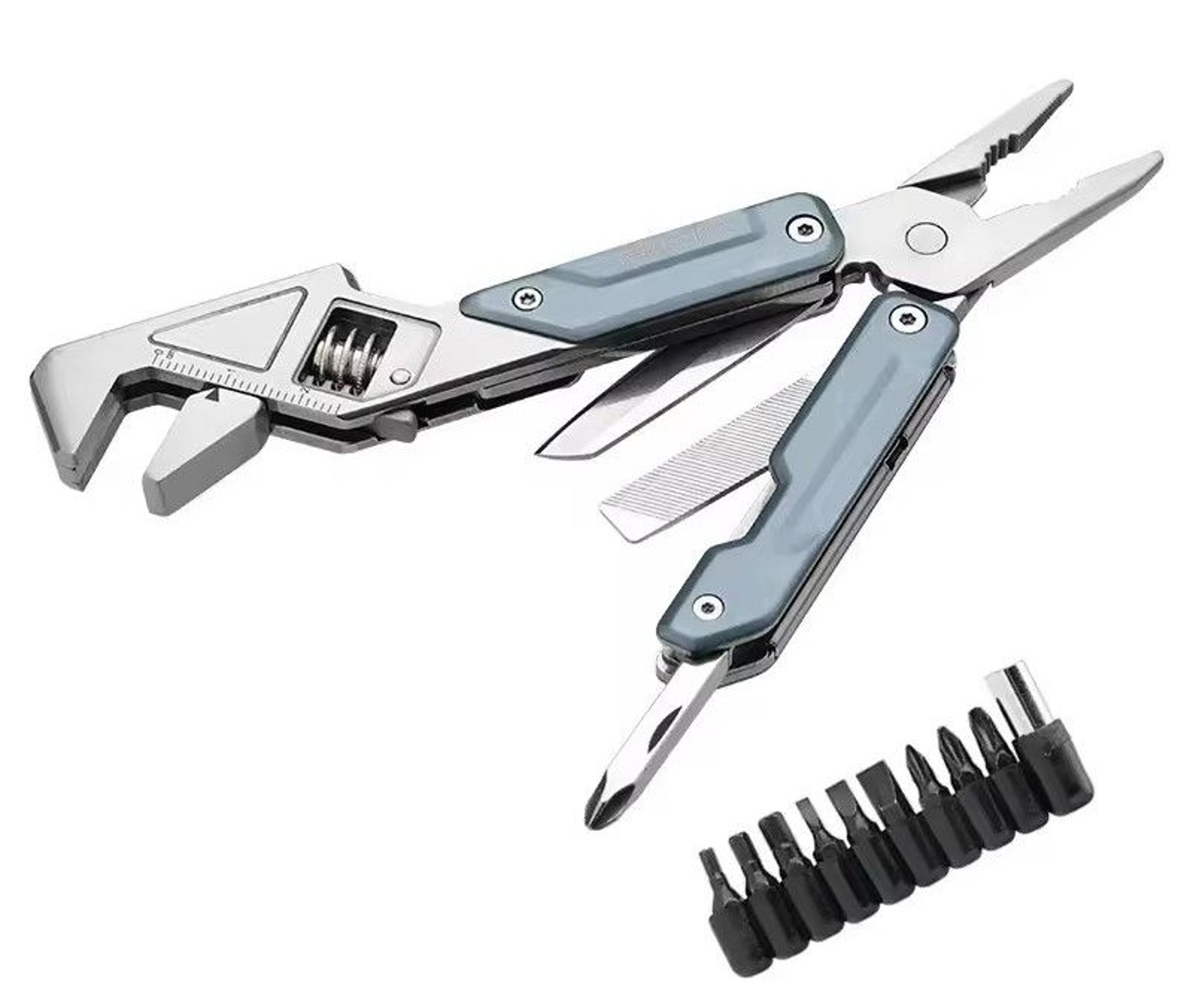 light wrench edc multi tool with adjustable wrench, folding pliers & screwdriver kit