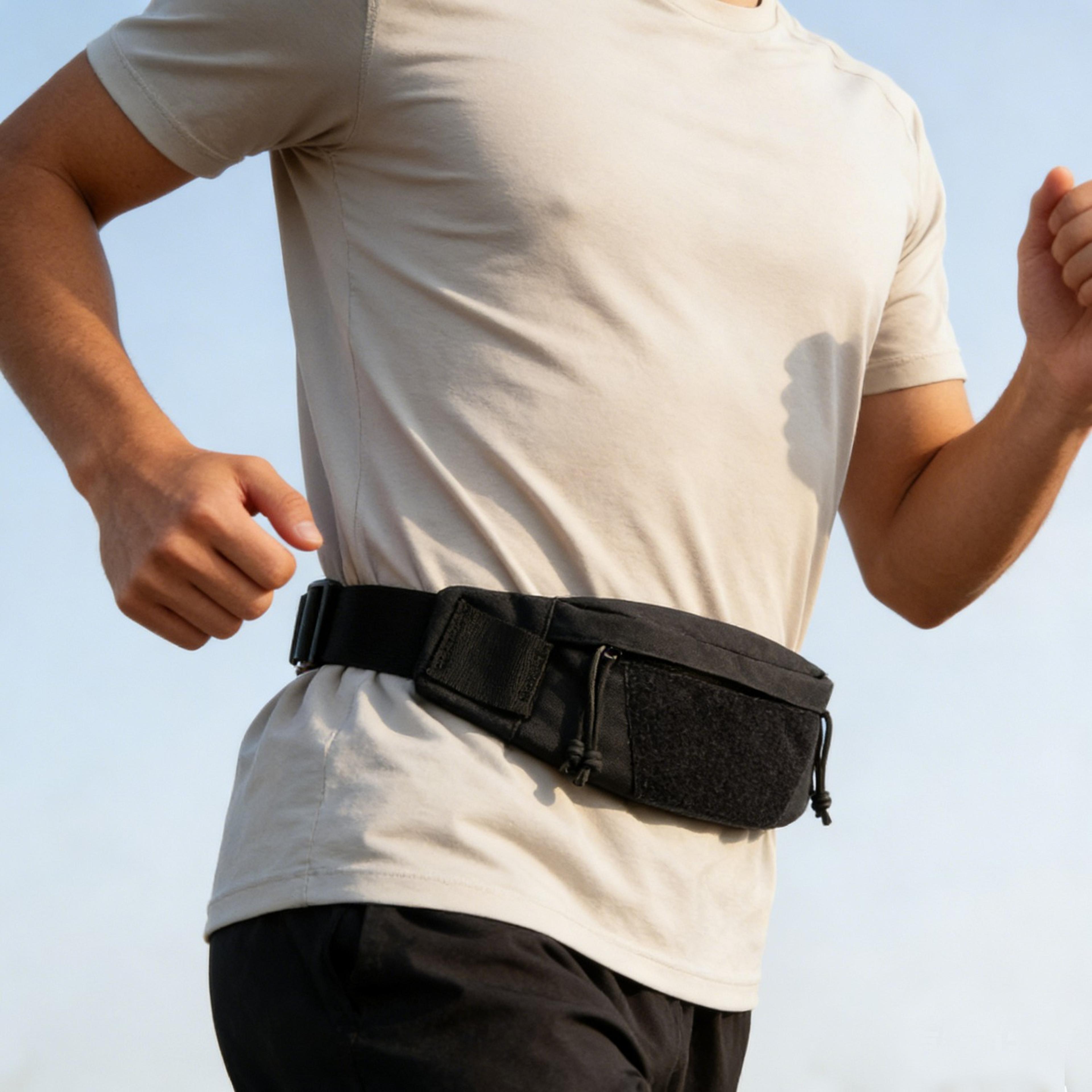 running belt waist bag with adjustable strap for running, hiking & travel