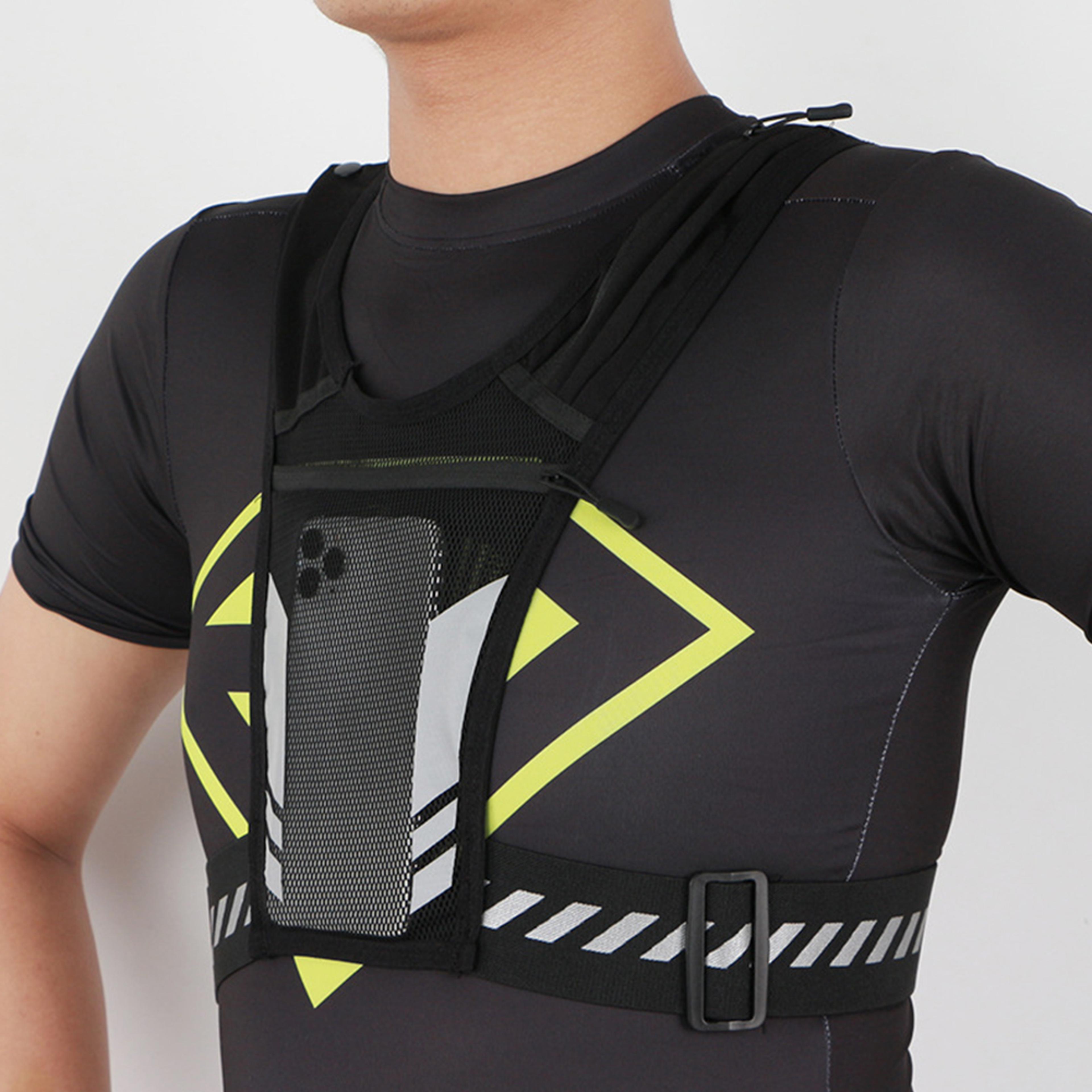 reflective running phone vest breathable chest pack with large capacity phone holder