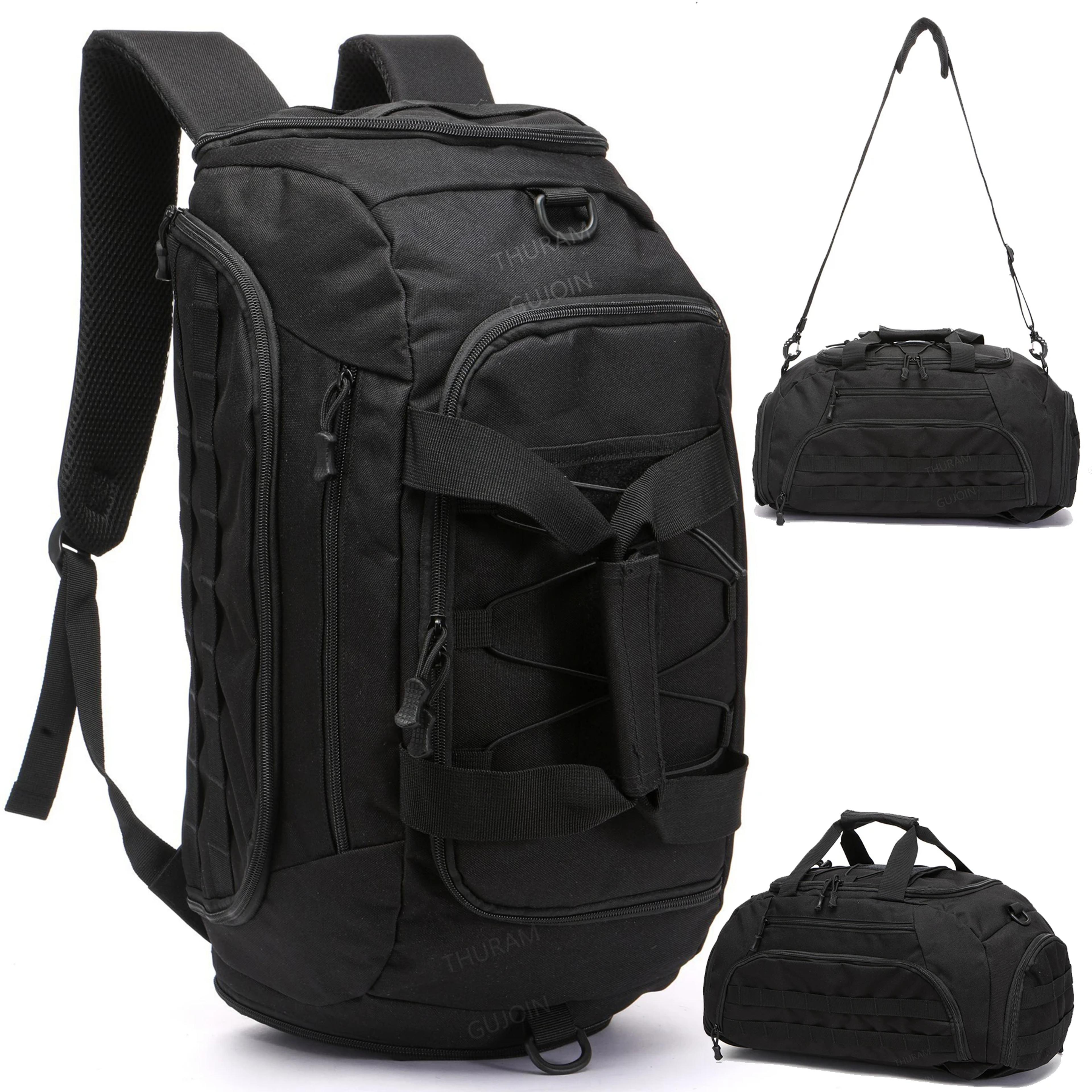 tactical gym backpack with shoe compartment convertible travel duffel bag