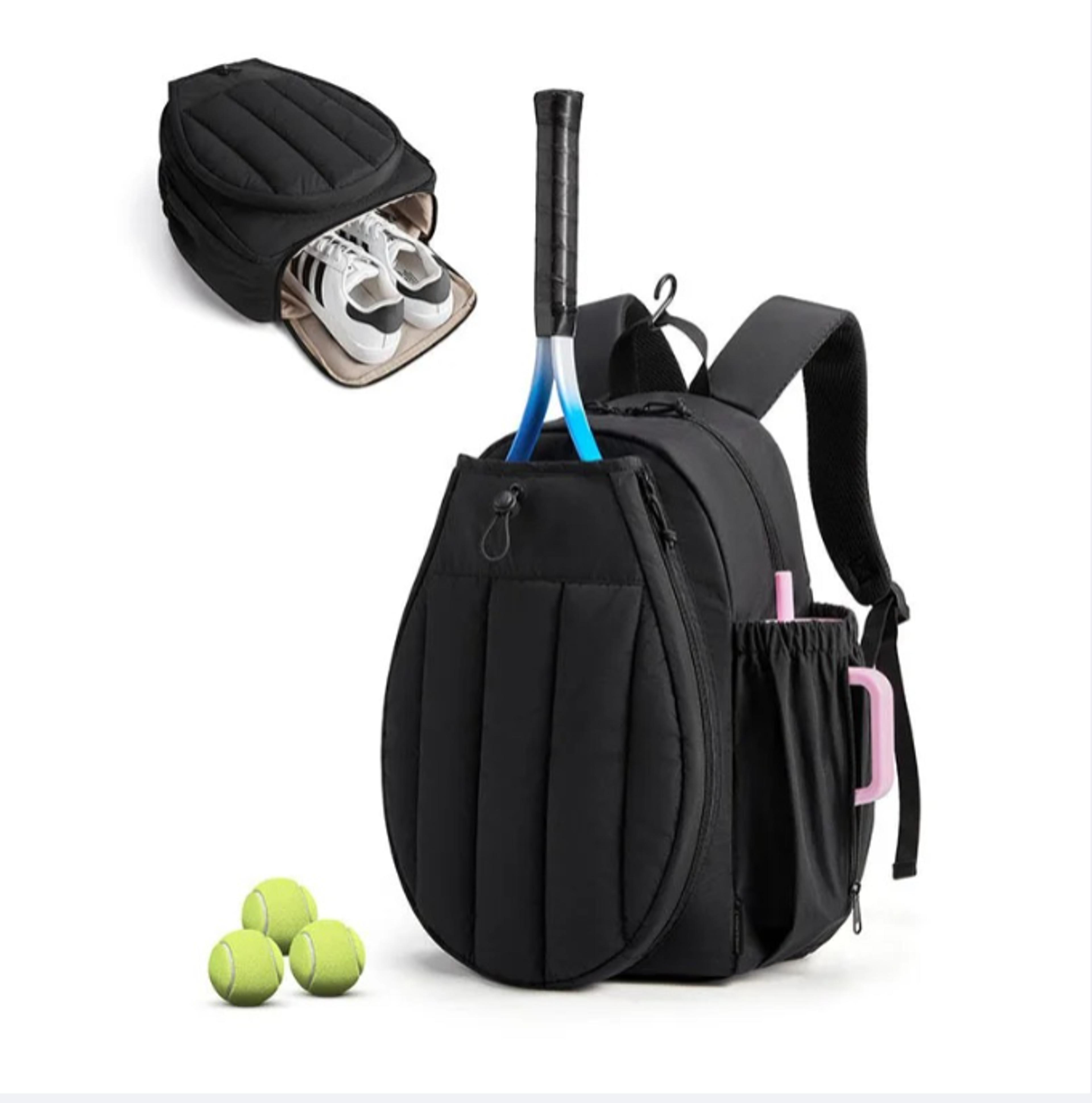 tennis backpack 20l racket bag with shoe compartment for pickleball & badminton