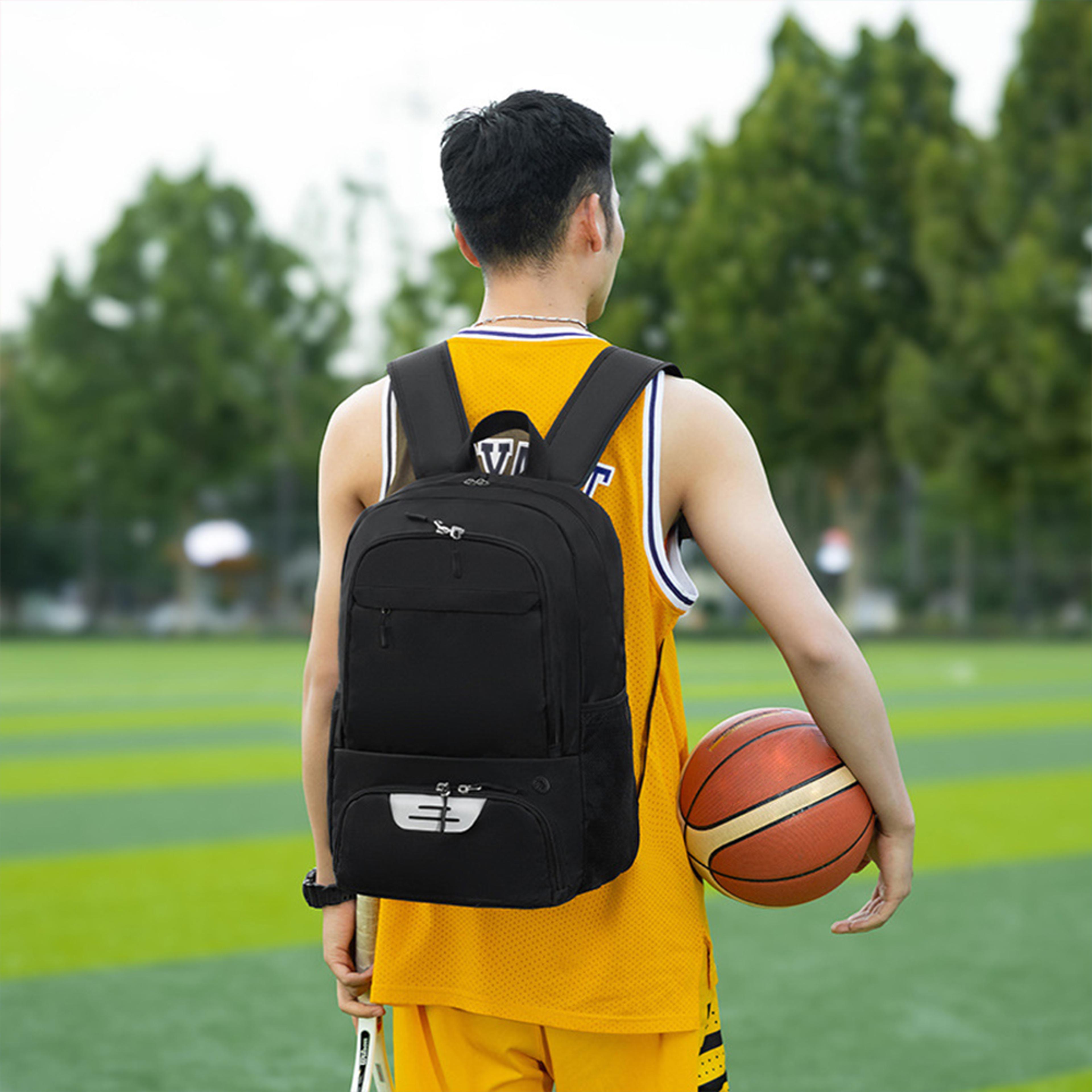 basketball backpack with shoe compartment & laptop storage for gym and team sports