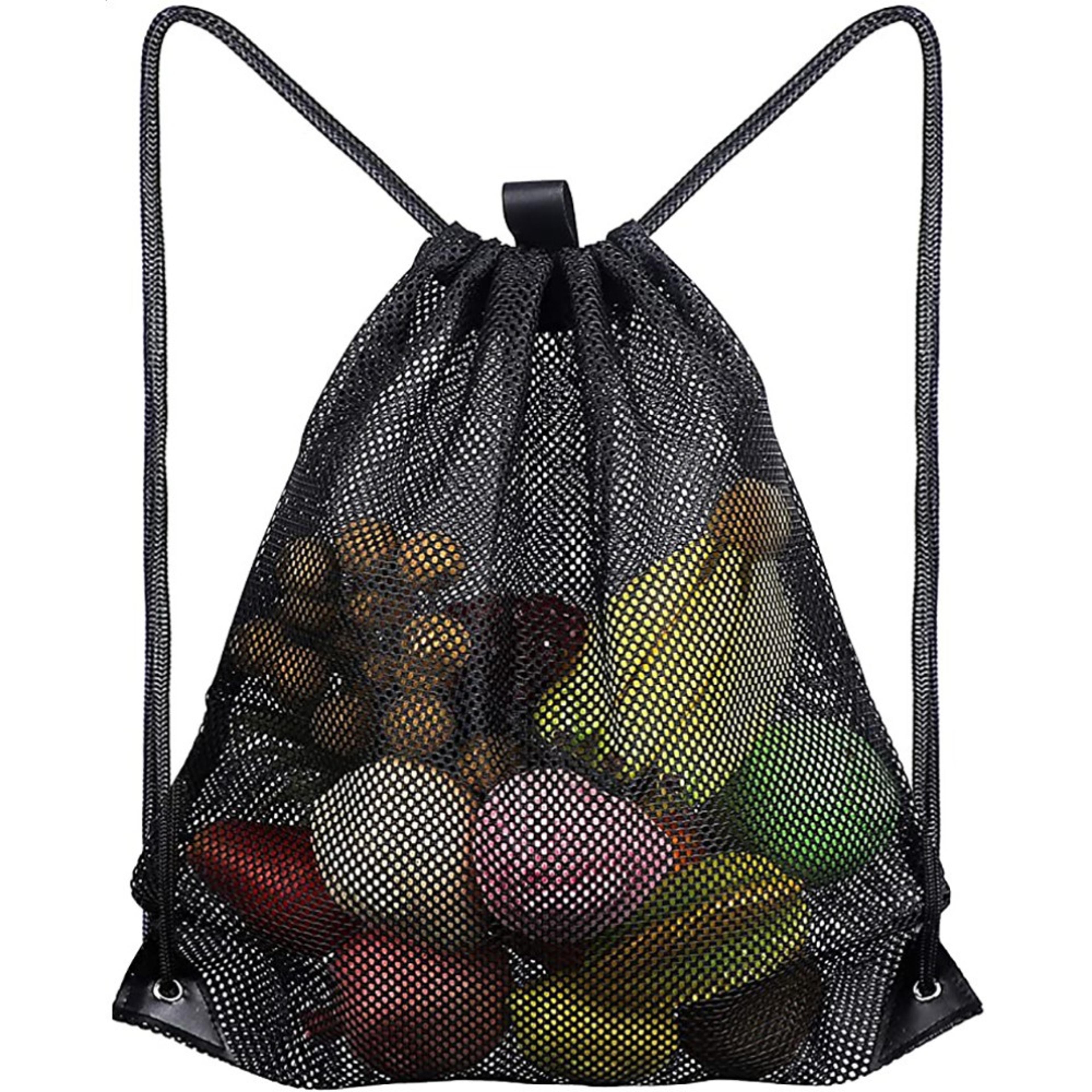 heavy duty mesh drawstring backpack foldable sports mesh bag for swimming, gym & beach