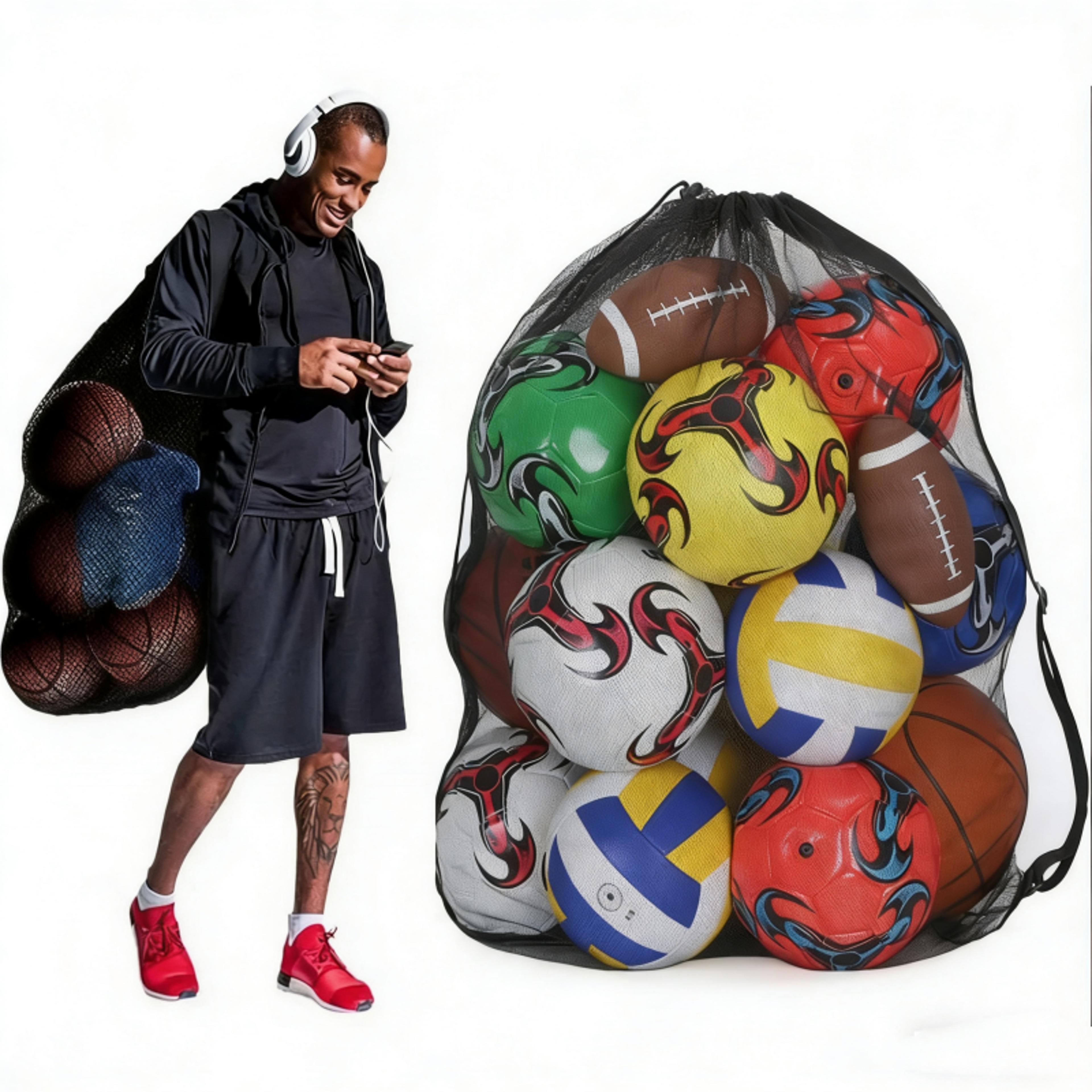 elite mesh sports equipment bag large capacity drawstring backpack for basketball, soccer & gym gear