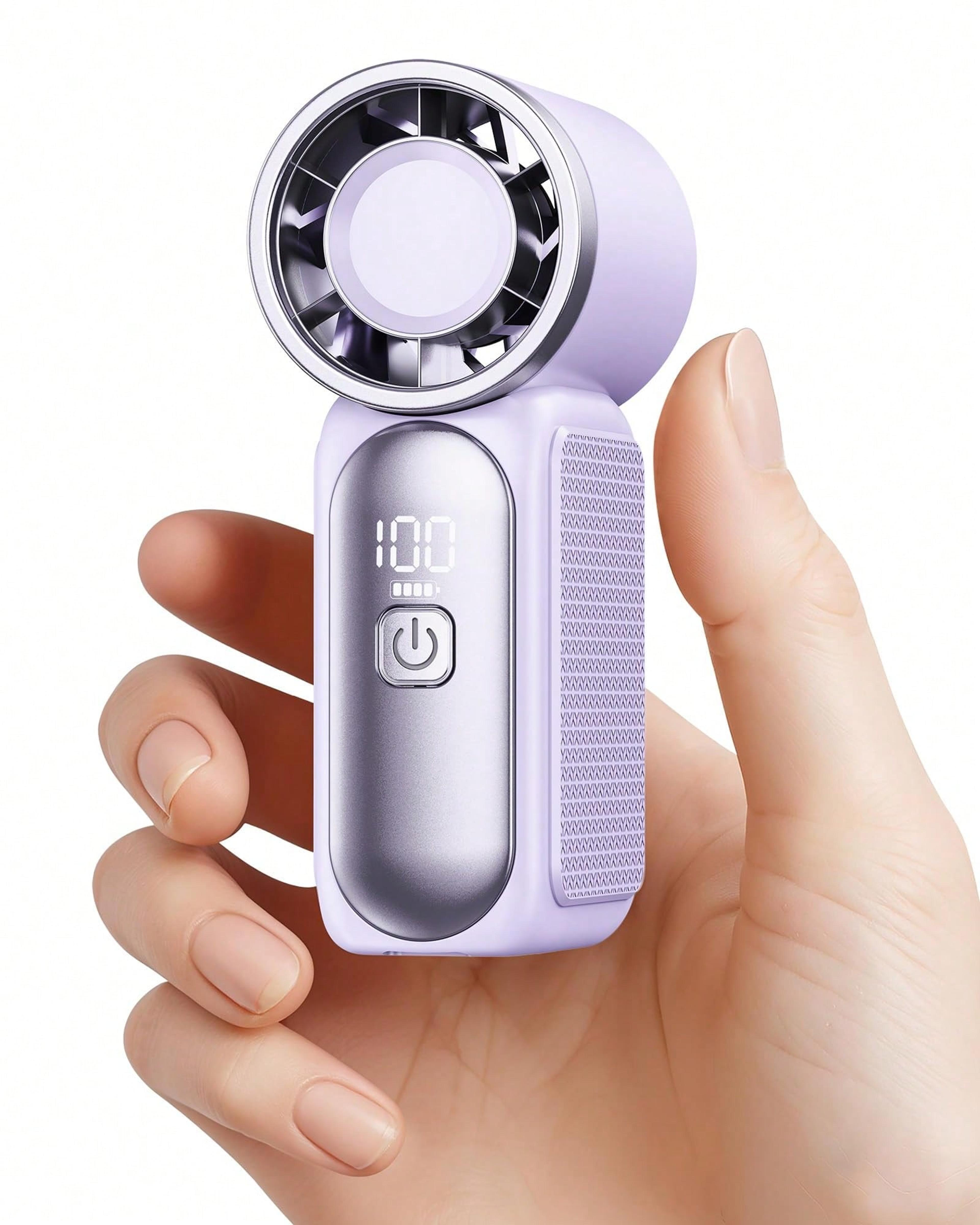 portable handheld fan with led display speed usb rechargeable fan
