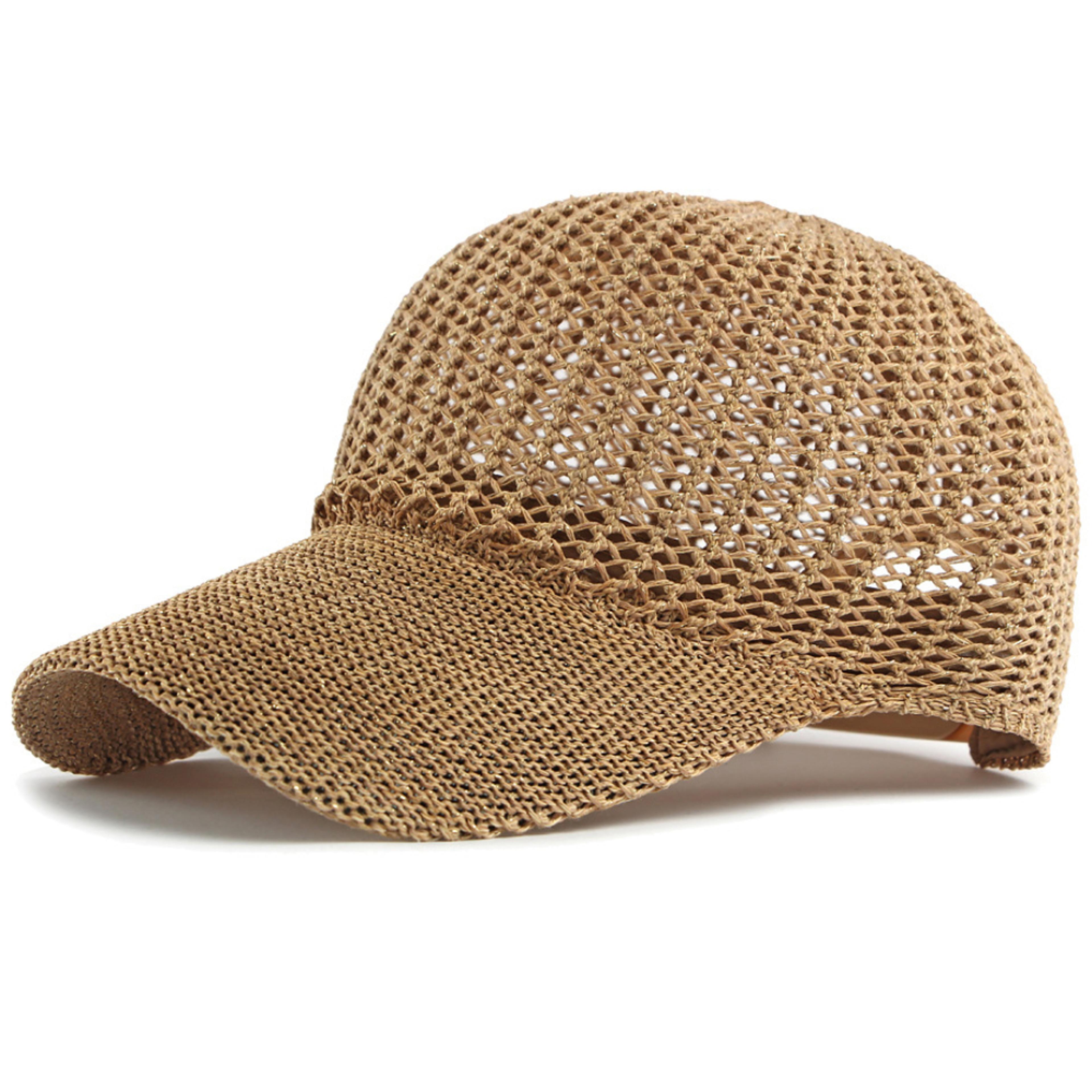 breathable knitted baseball cap adjustable summer sun snapback hat for men & women