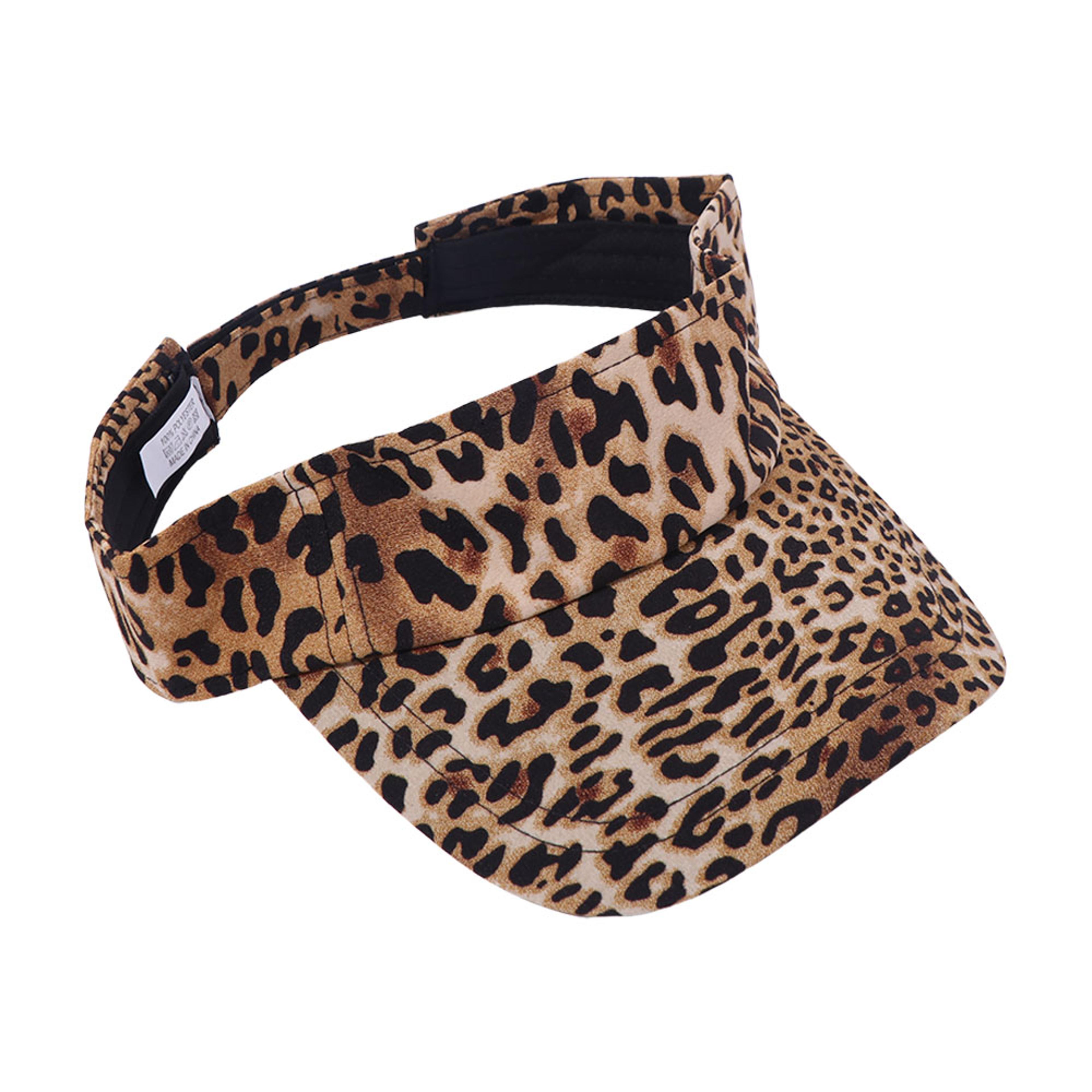 korean style women's sun visor leopard print uv protection visor summer open top hat