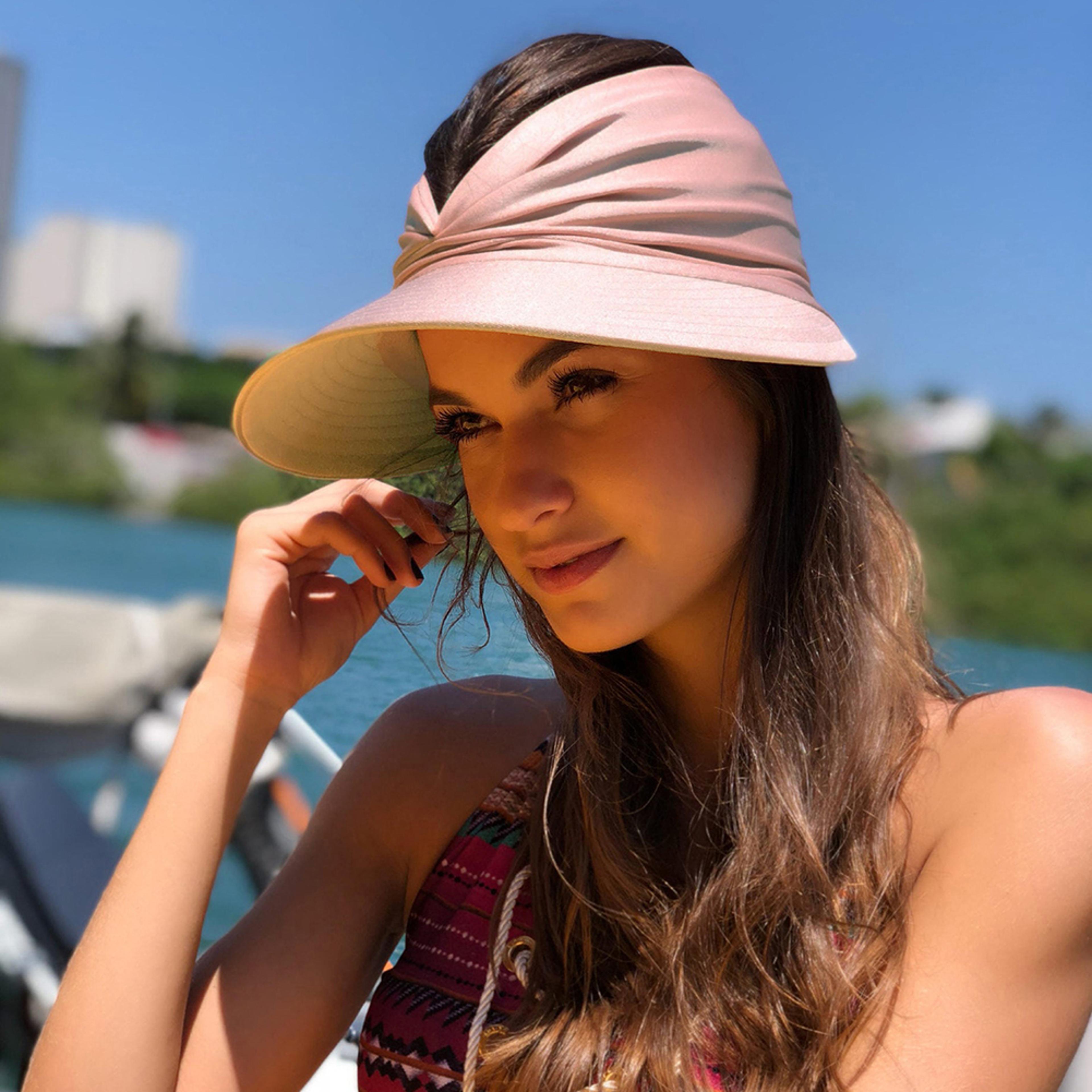 women's wide brim visor hat with uv protection visor for summer beach & travel