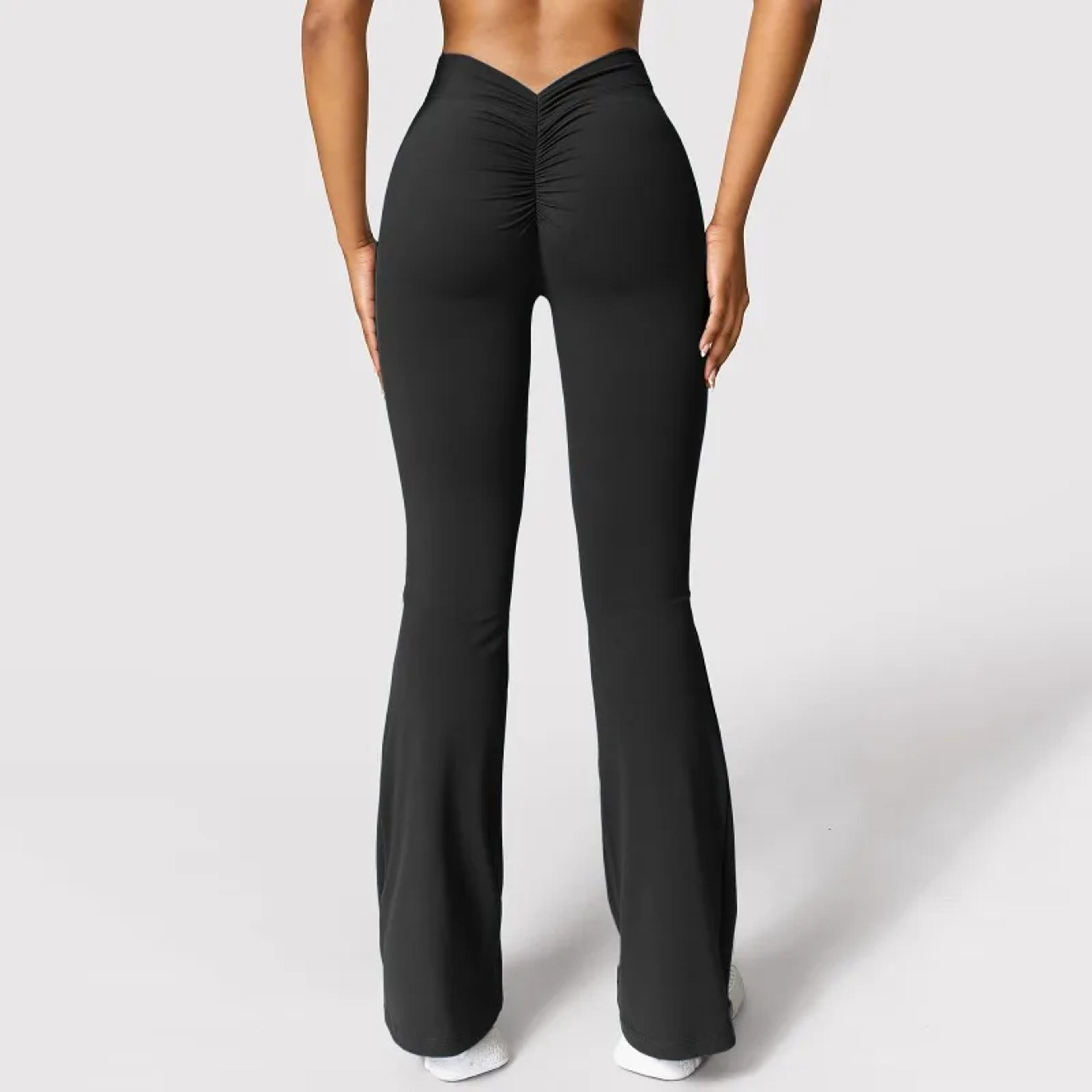 flare yoga pants for women v waist high waisted workout leggings