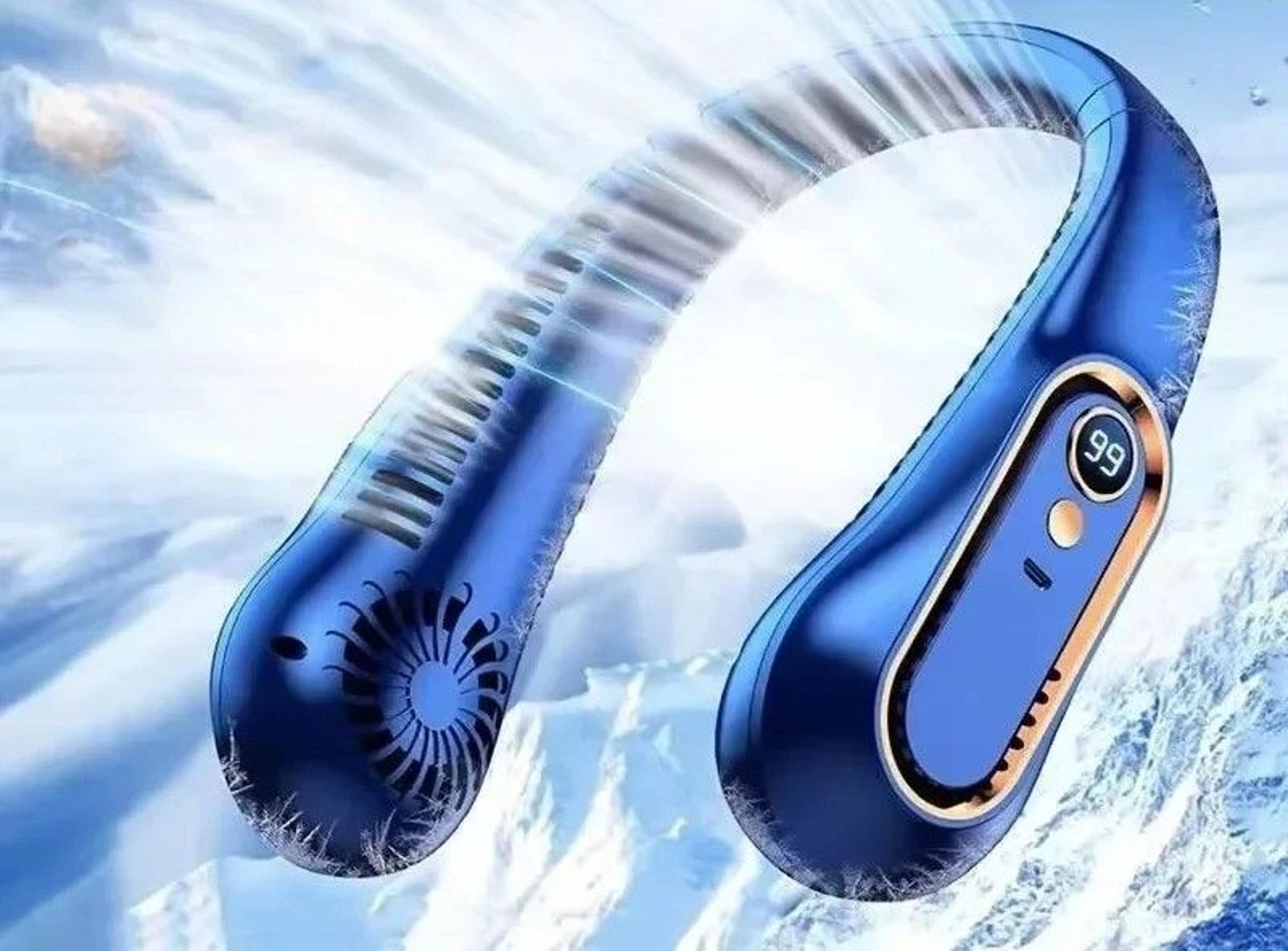 bladeless neck fan portable usb rechargeable hands free cooling fan with digital display