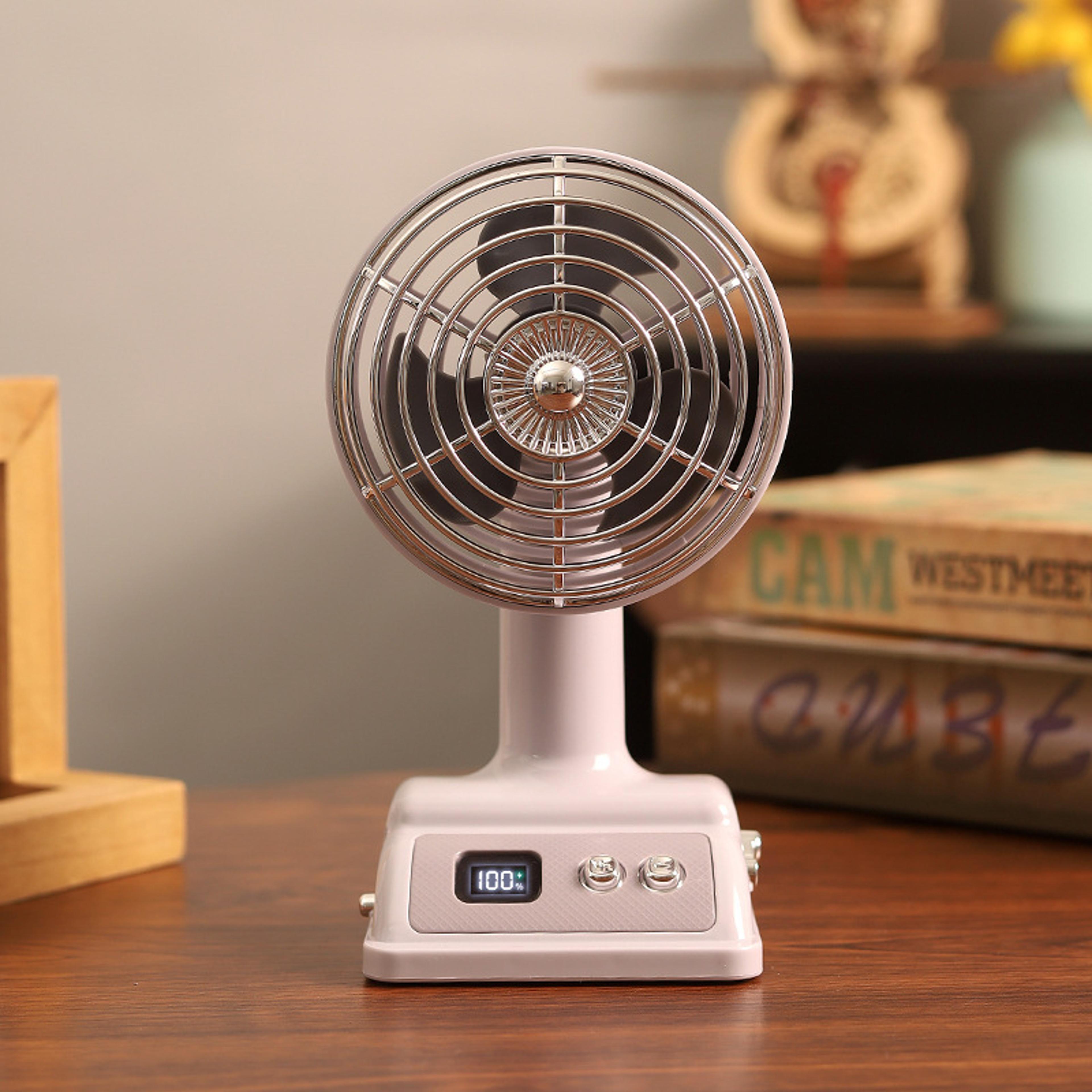usb desk fan with digital display rechargeable portable desktop fan
