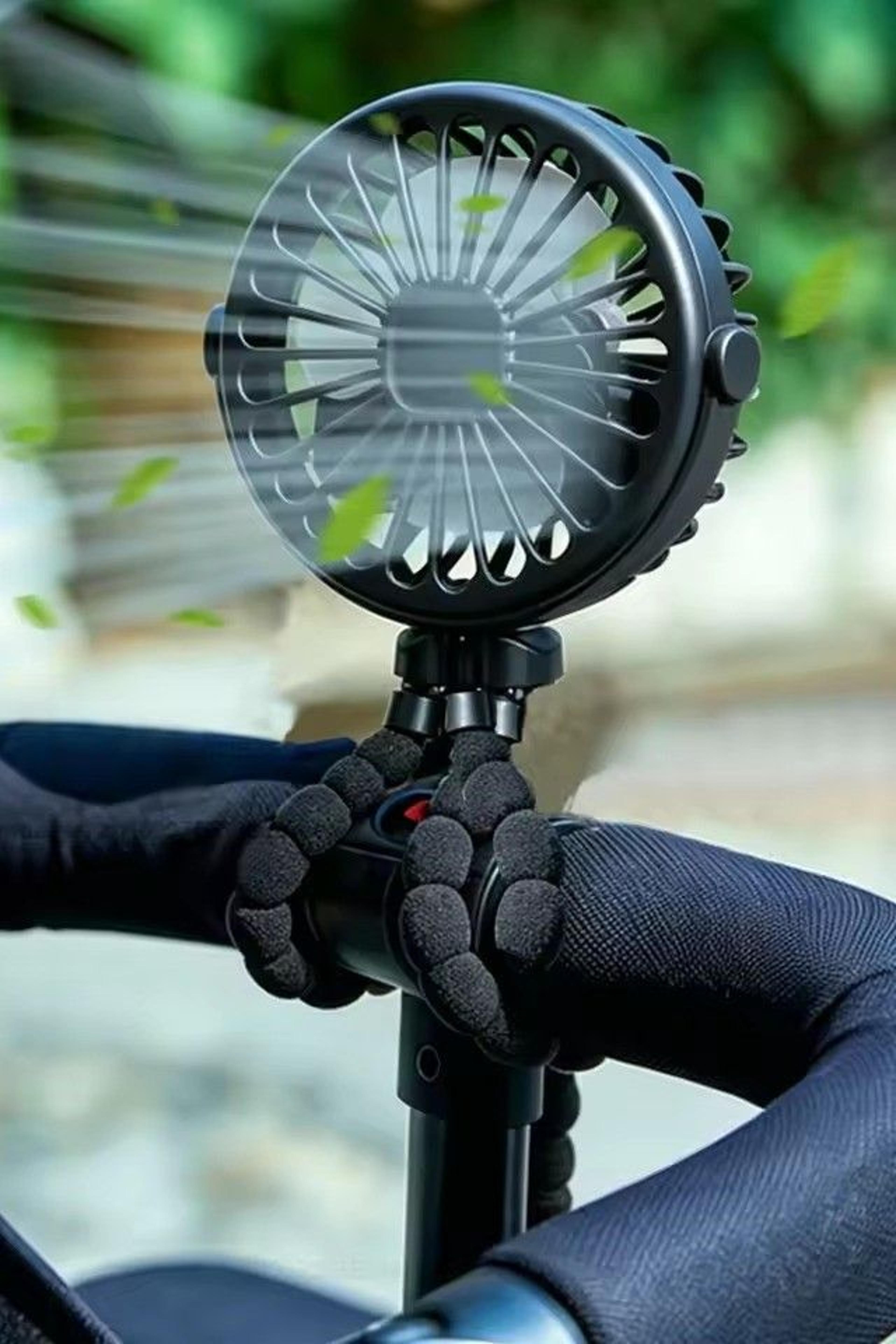 portable baby stroller fan with flexible tripod usb rechargeable speed mini handheld fan