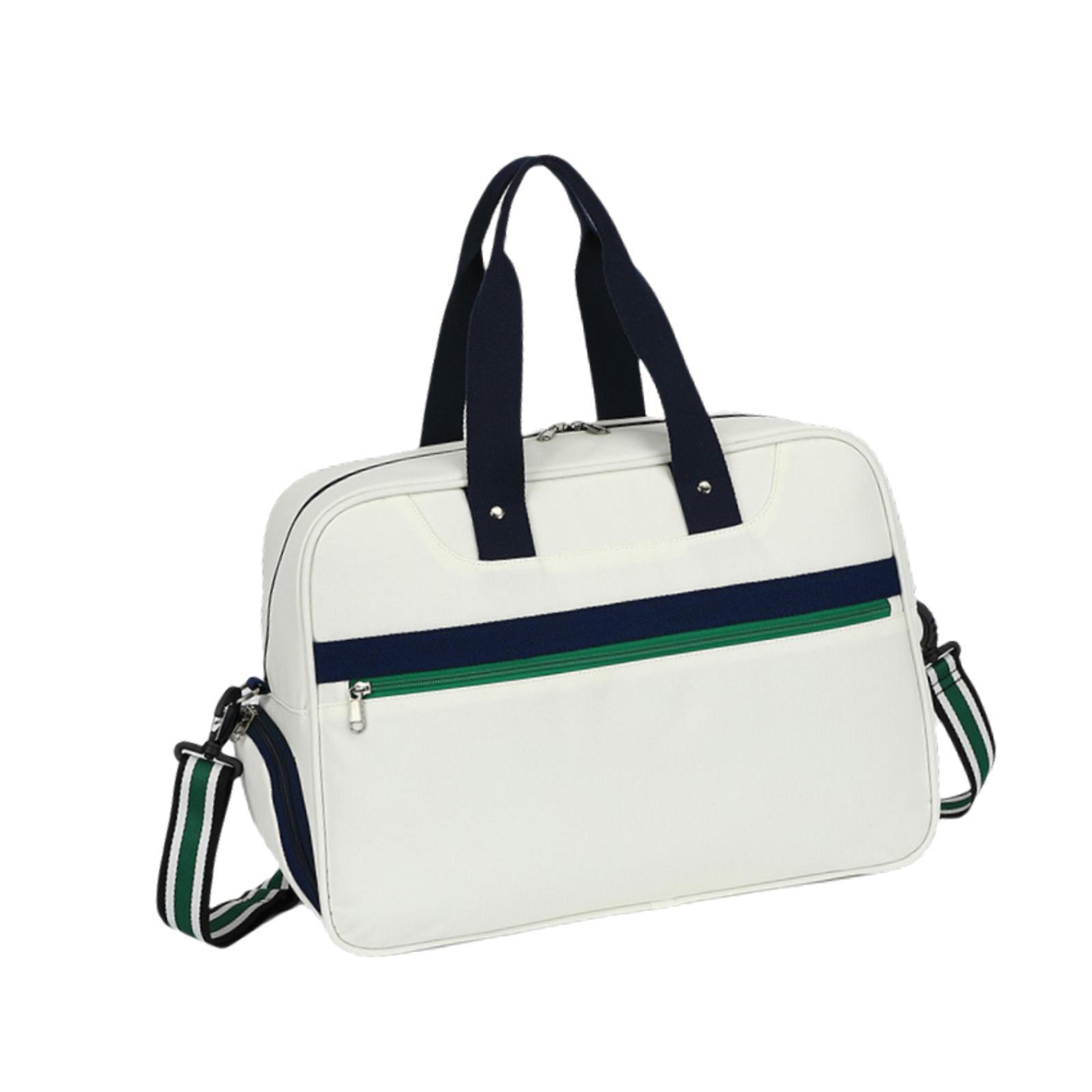 lightweight tennis bag with shoe compartment and adjustable shoulder strap