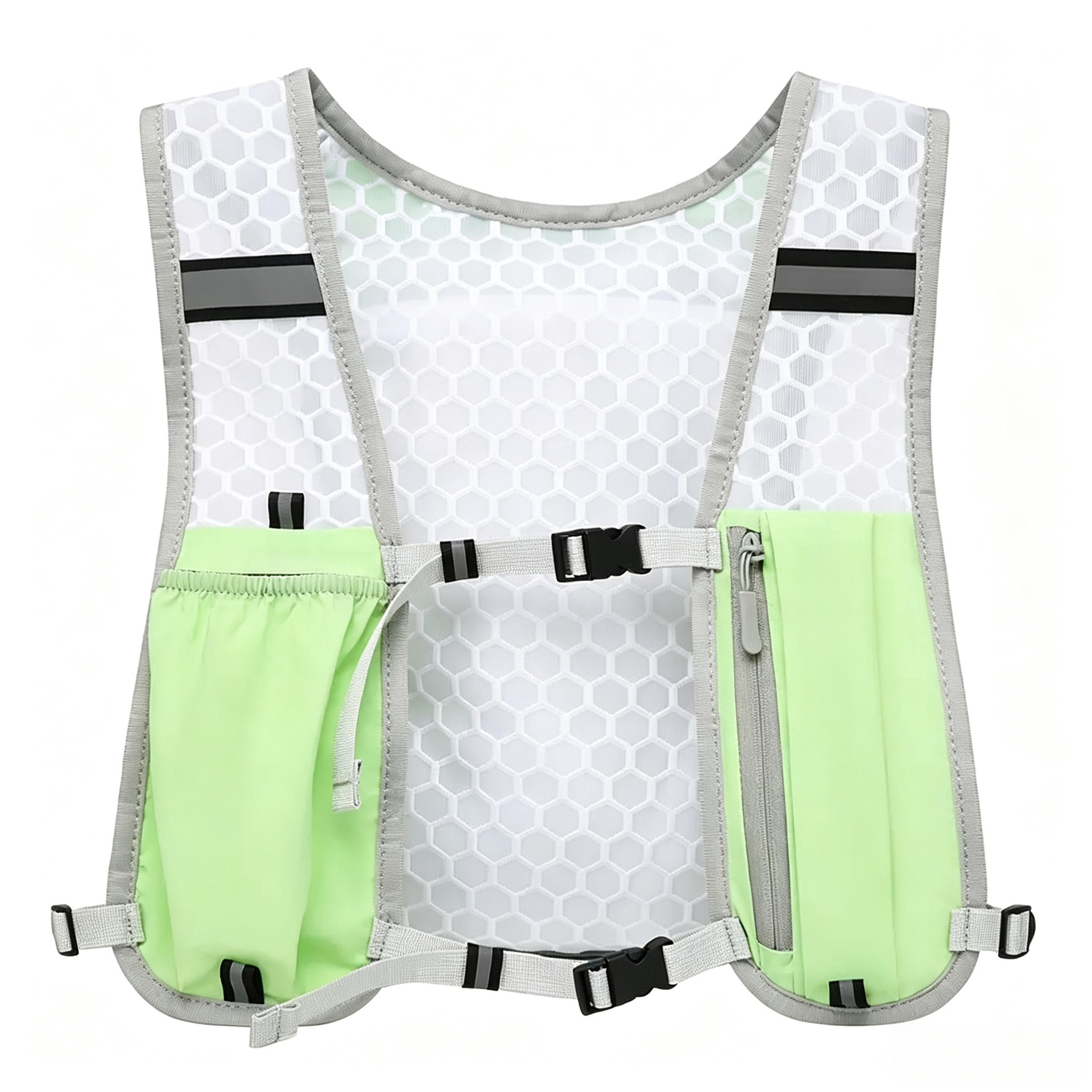 lightweight running hydration vest with phone holder reflective running chest pack