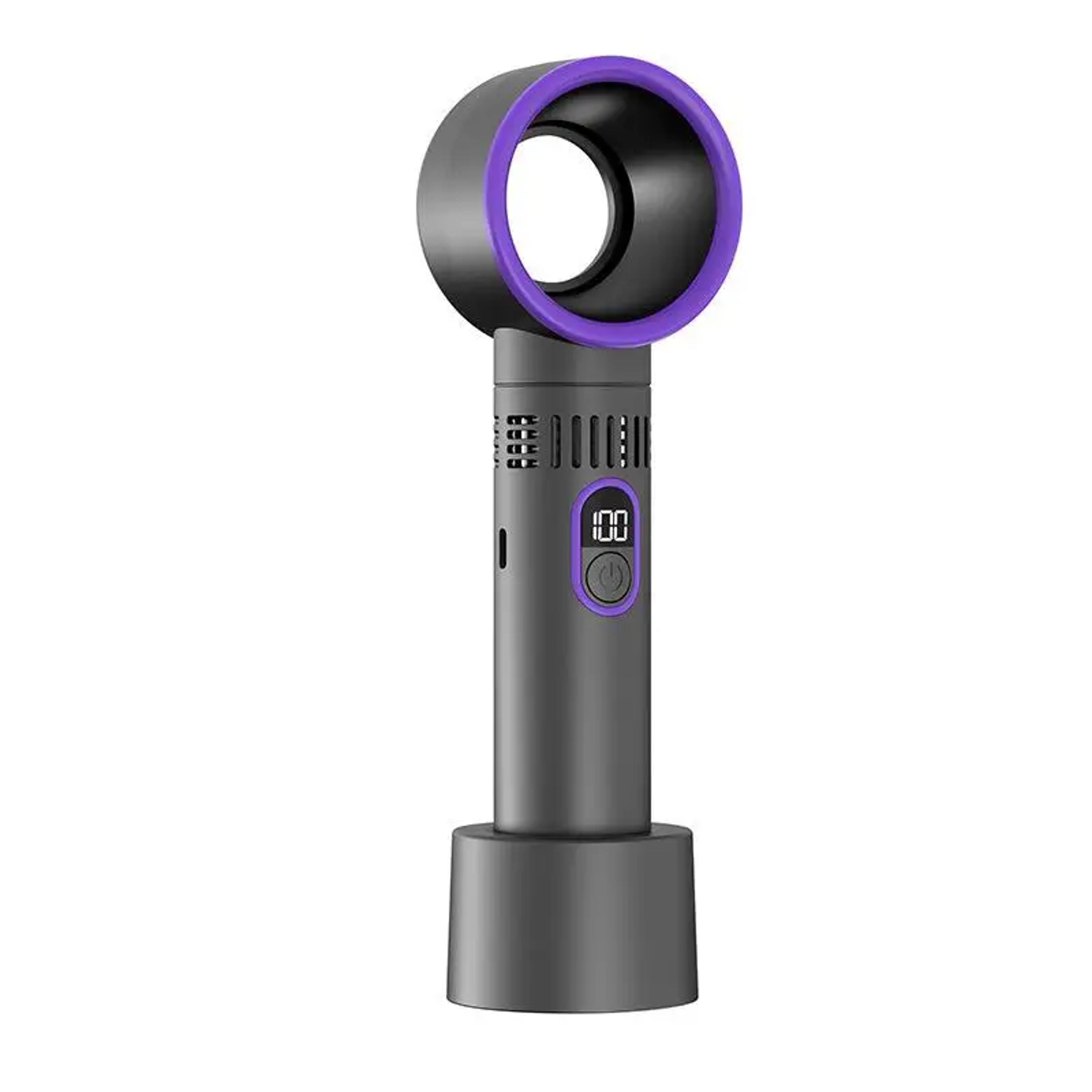 portable handheld fan with led display speed rechargeable mini cooling fan