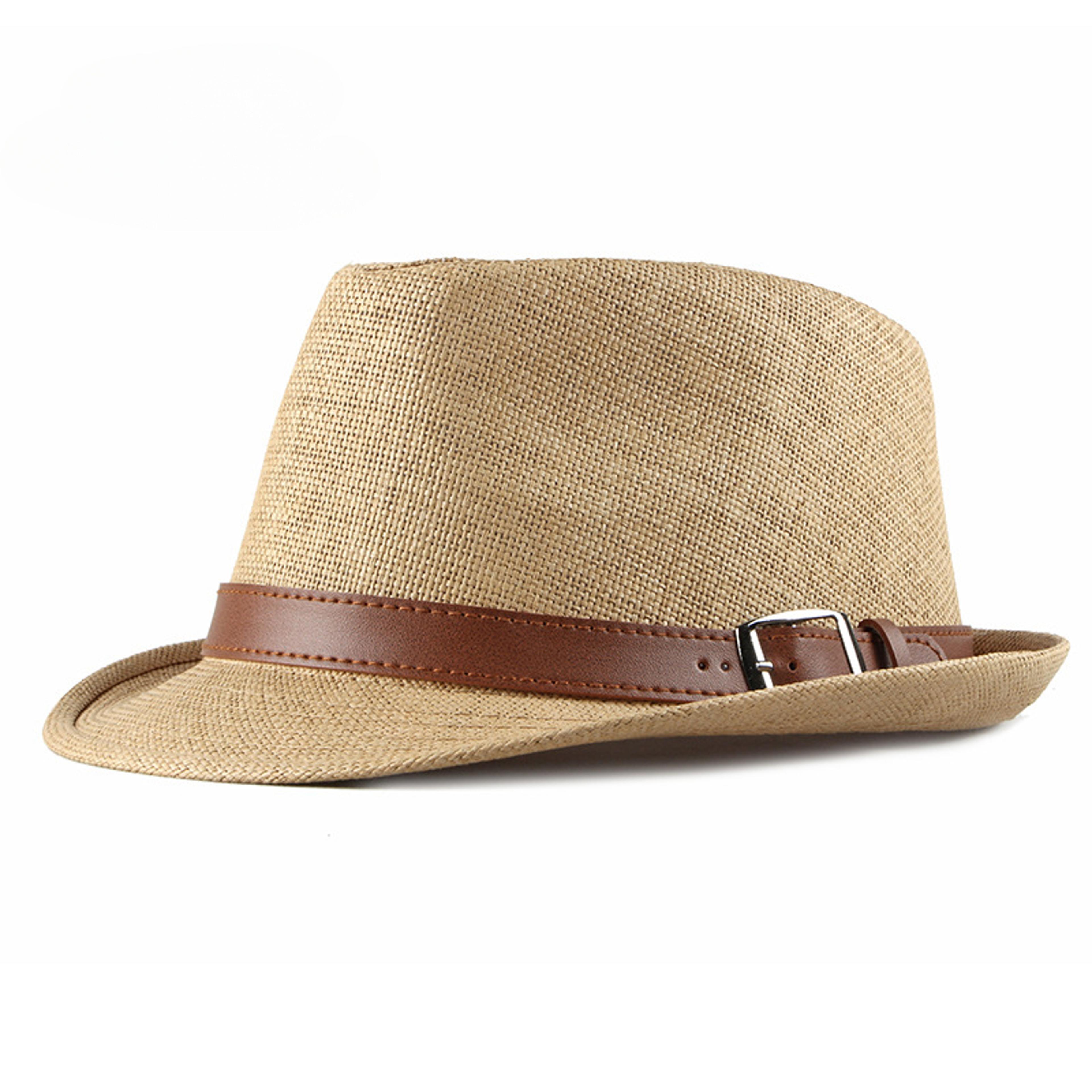 classic straw fedora hat for men & women | summer sun hat | breathable unisex beach fedora