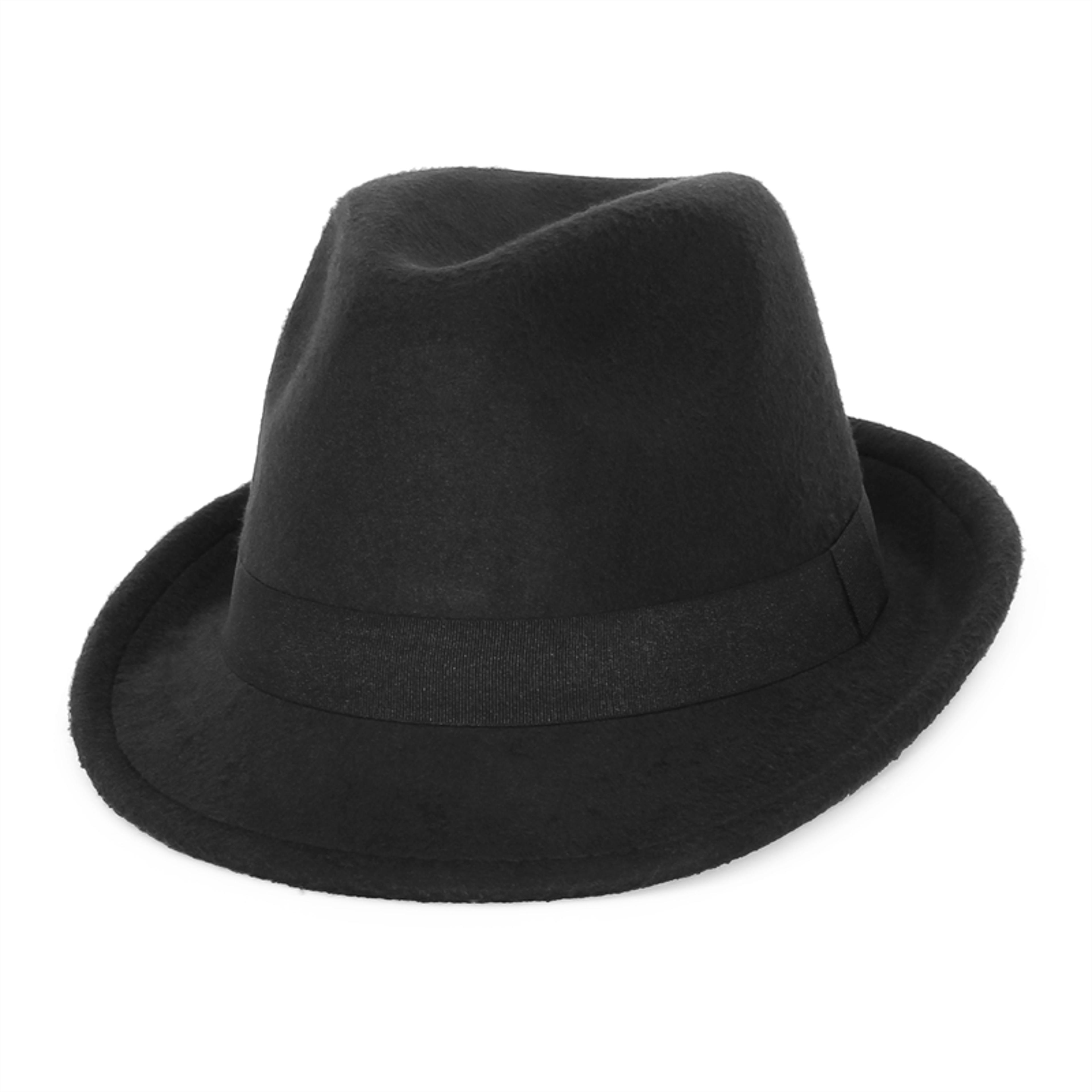 vintage kids fedora hat soft felt rolled brim trilby jazz cap for boys & girls