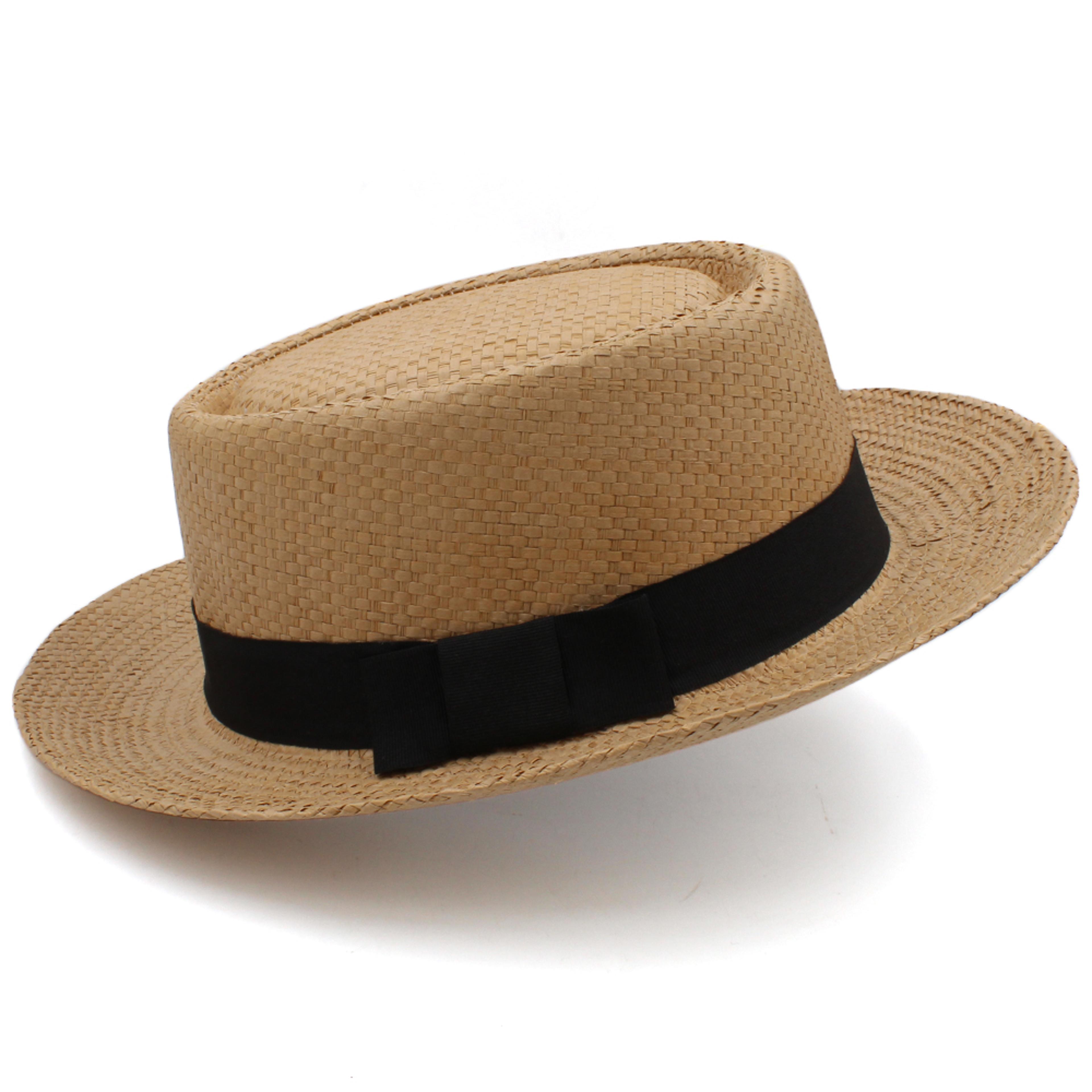 straw pork pie hat for men & women summer fedora hat for beach, travel & parties
