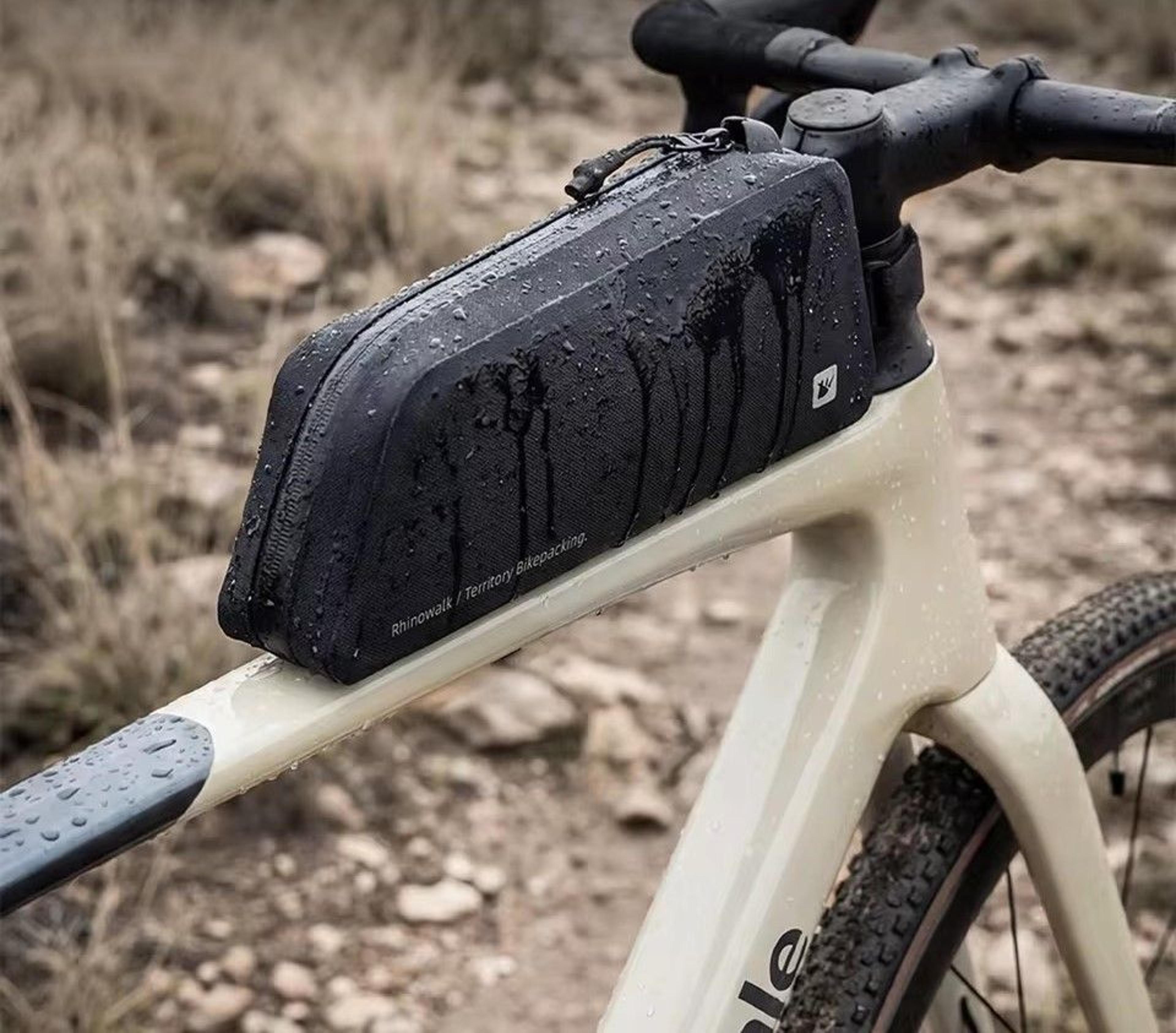 waterproof bike top tube bag bike frame bag with phone storage for mtb, road & gravel bikes