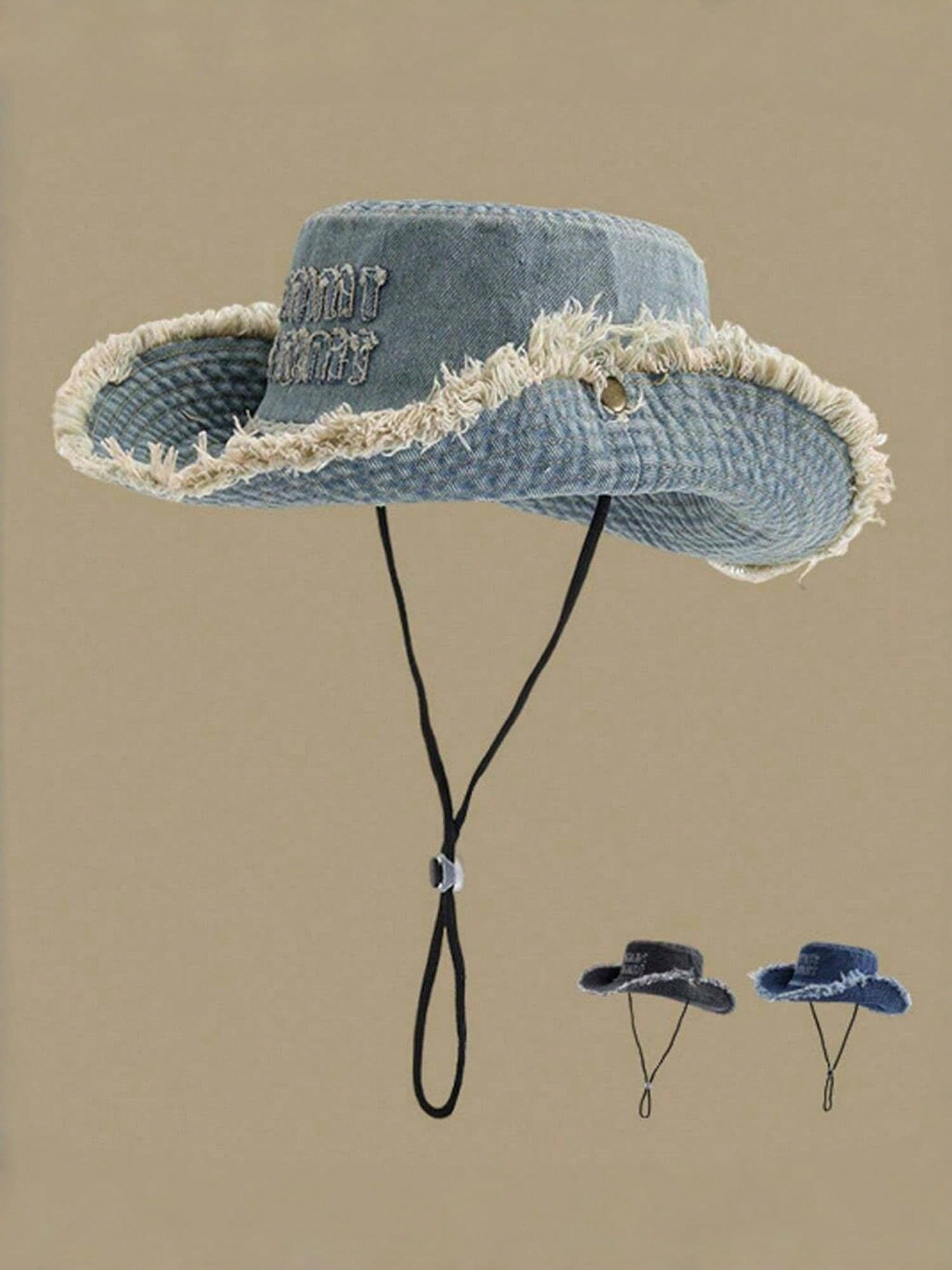 vintage distressed bucket hat with drawstring retro washed unisex sun hat