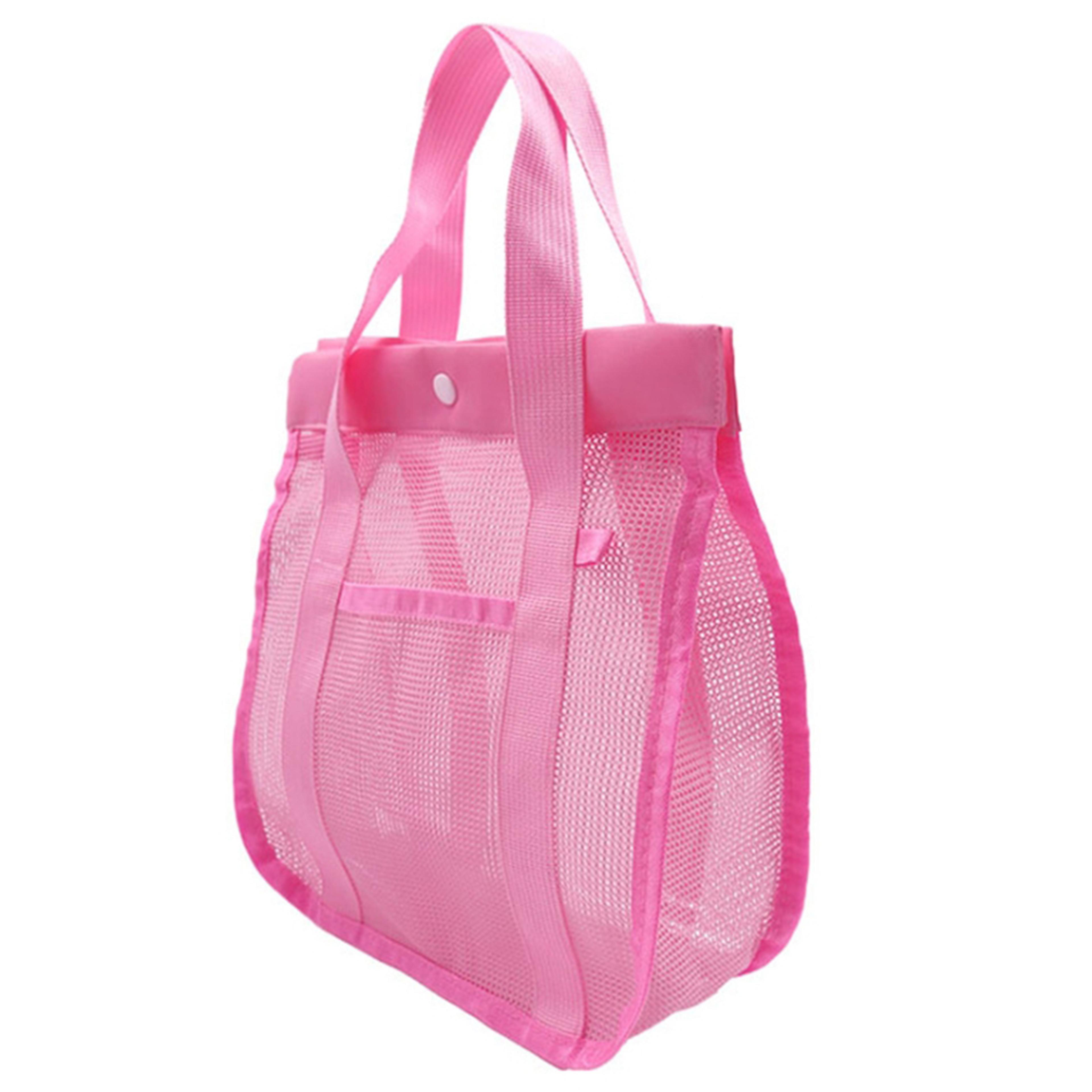 large mesh beach toy bag & mesh toiletry bath storage organizer with handle