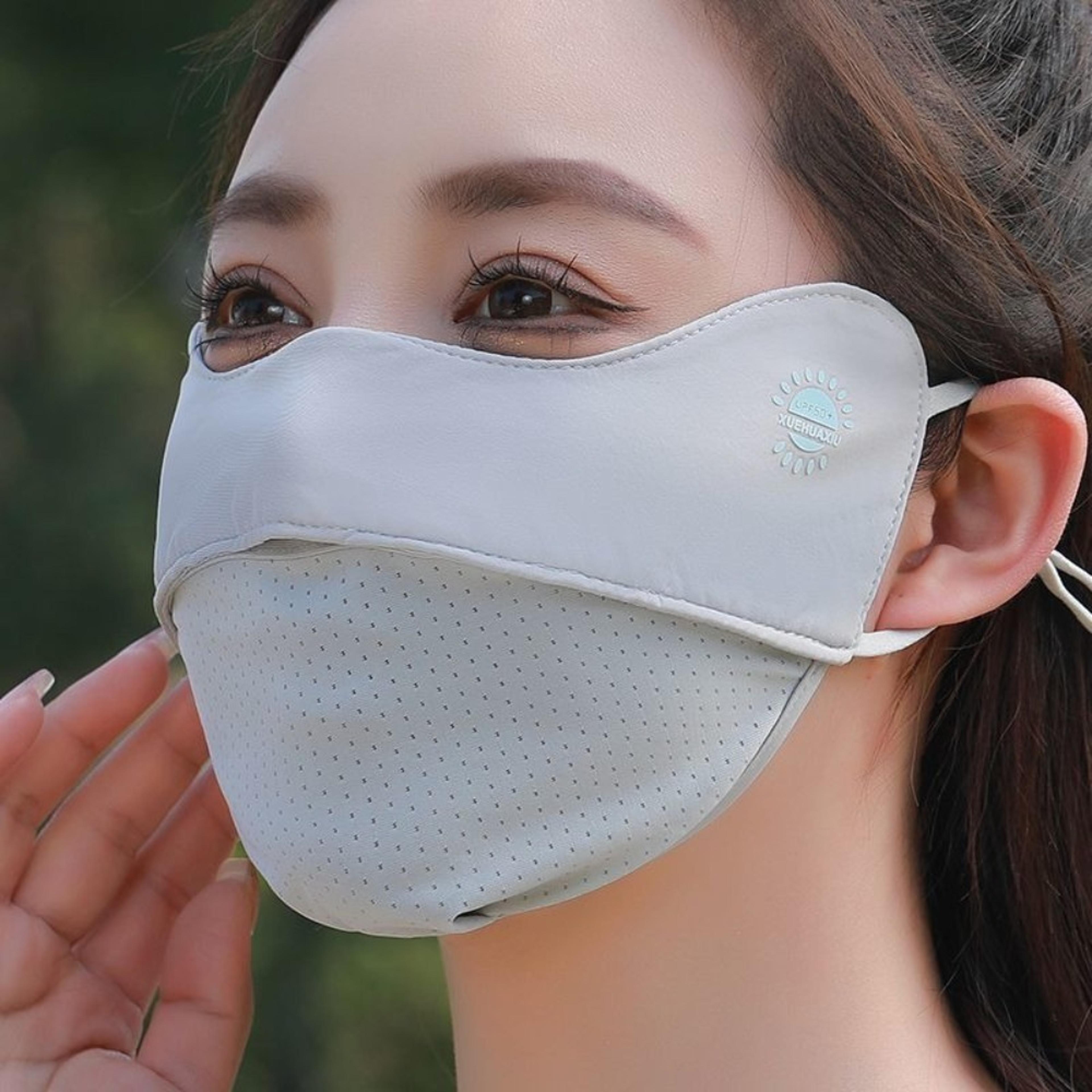 cooling ice silk breathable face mask with uv protection for cycling, riding & outdoor wear