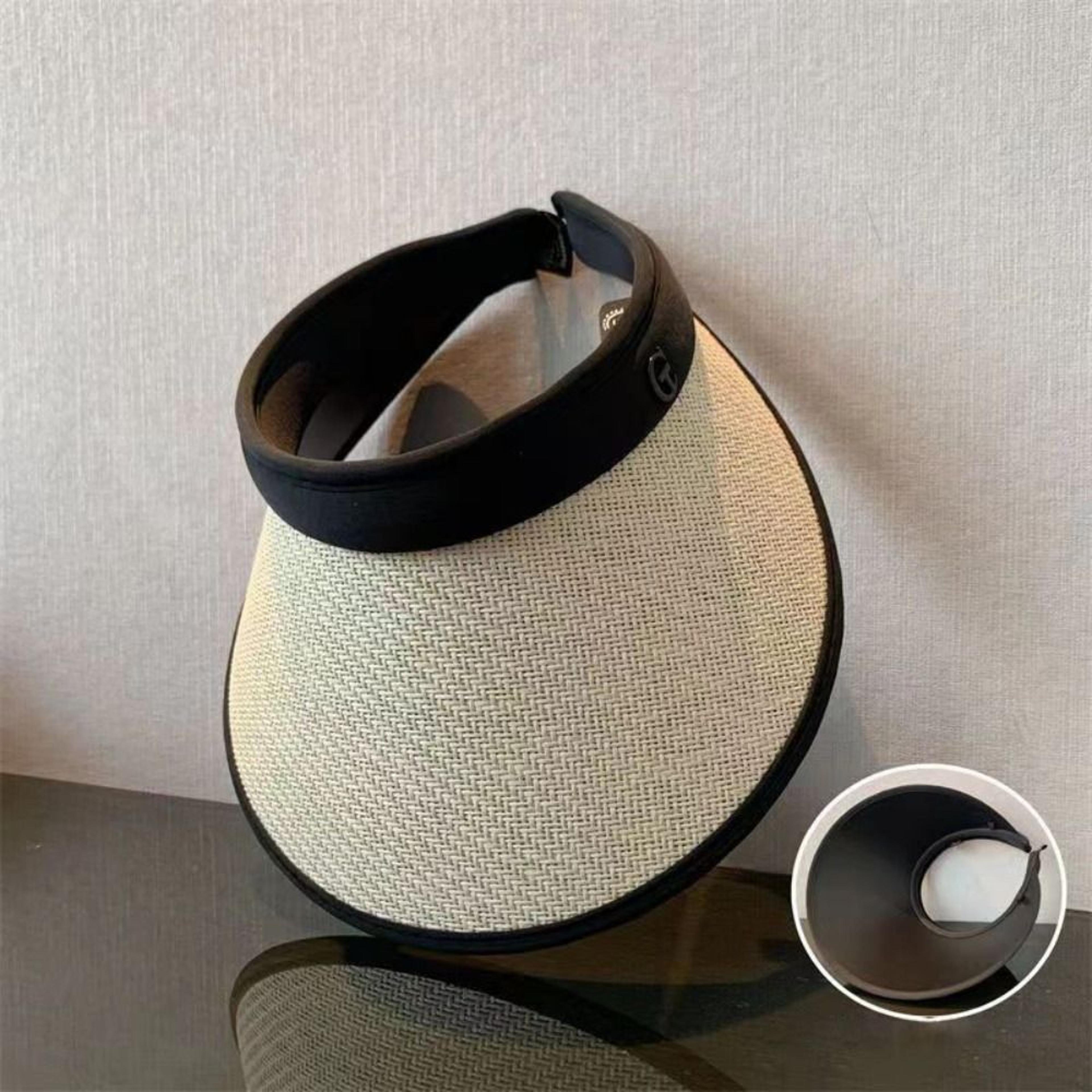 women's straw visor hat with wide brim uv protection for beach & summer travel