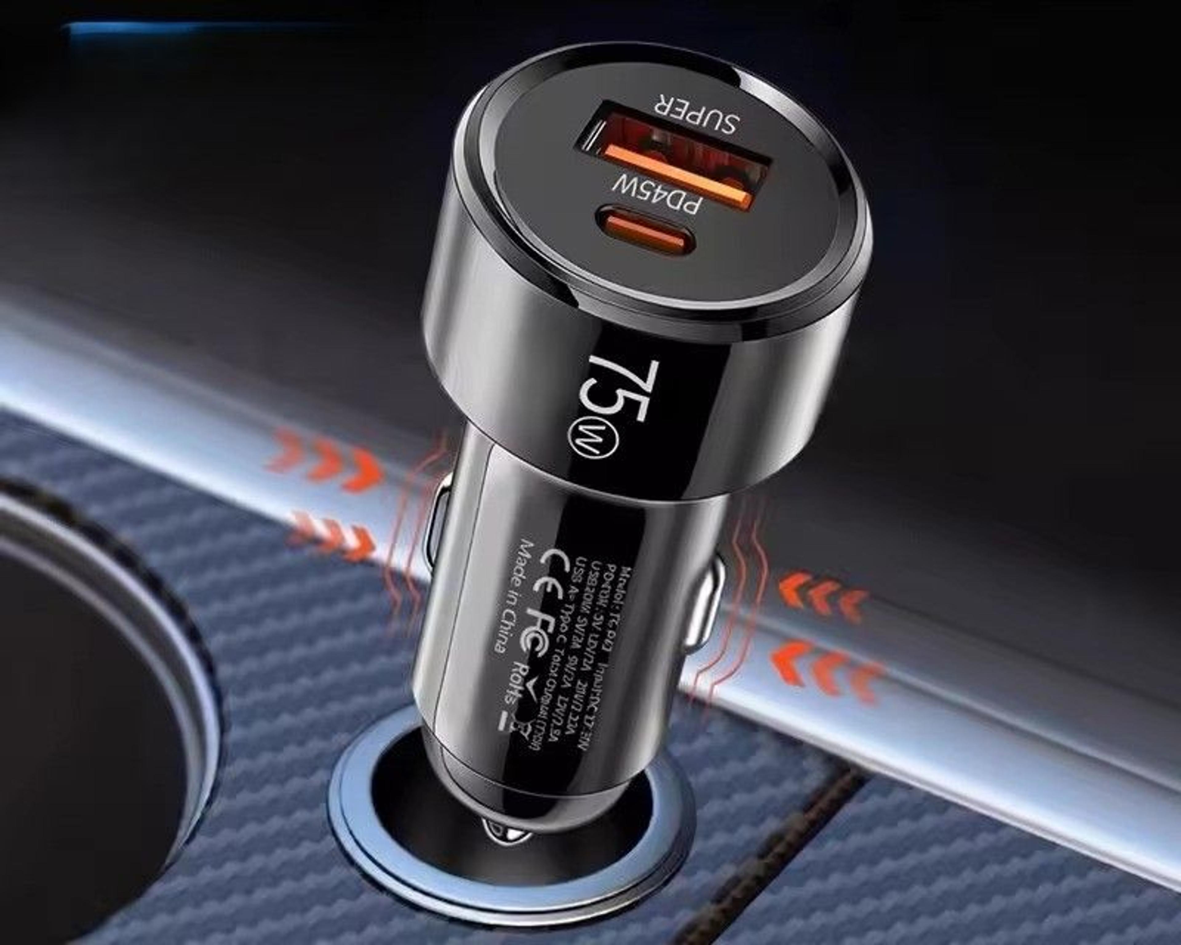 usb c car charger dual port pd qc fast car charger for iphone, android & tablets