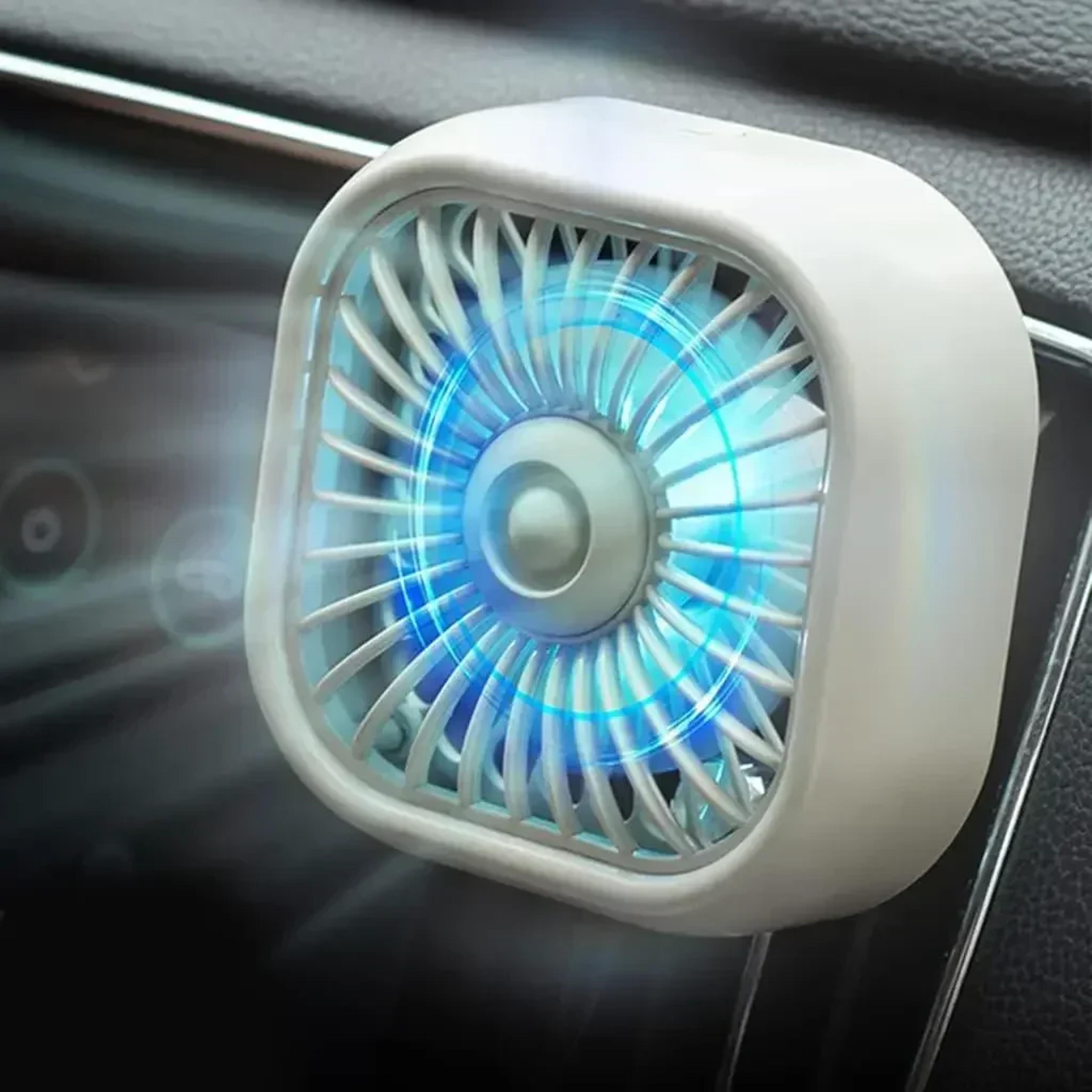 usb car cooling fan with colorful led lights for air vent mini car cooler
