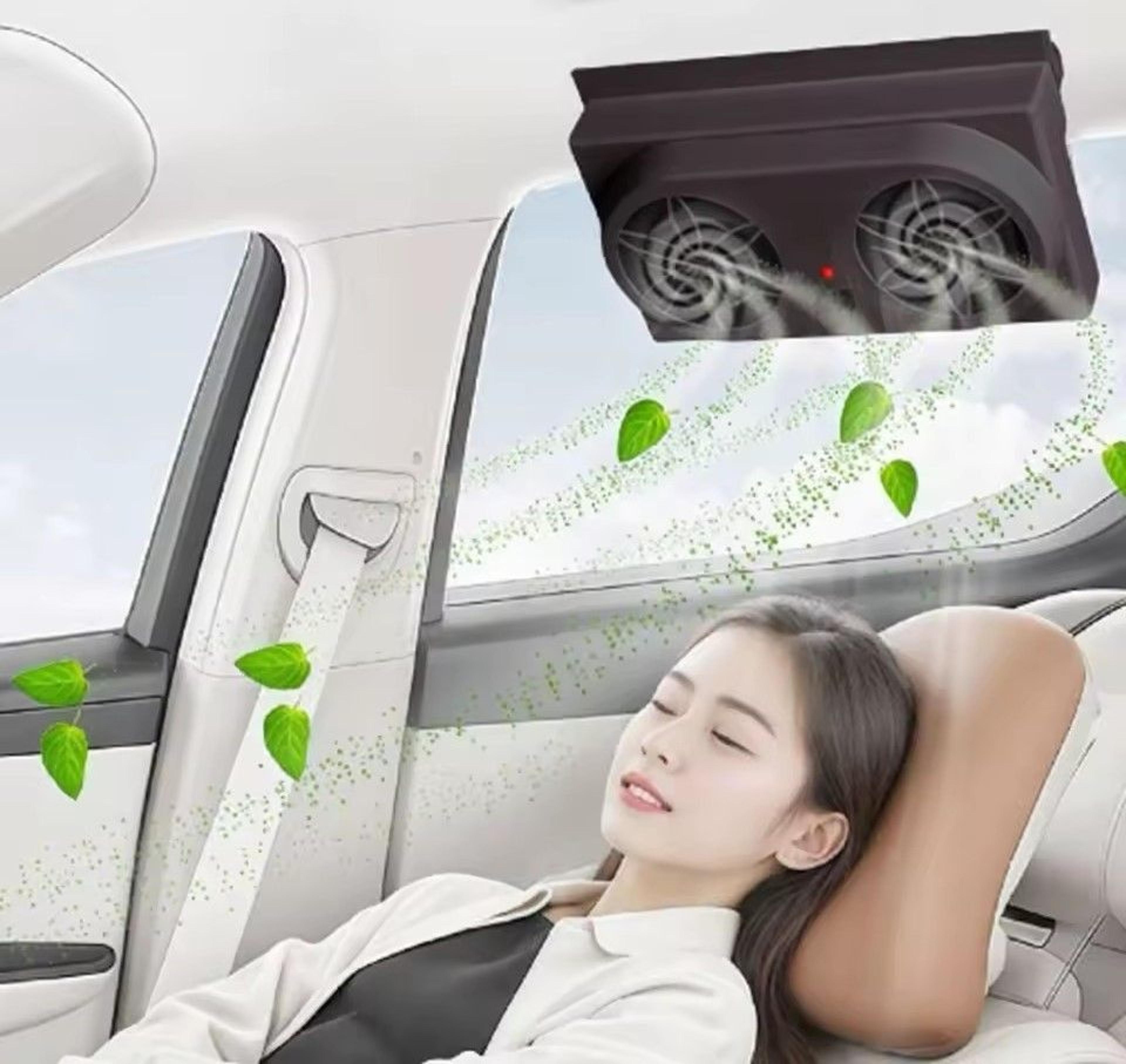 solar car exhaust fan with usb charging portable car ventilation fan for summer heat relief