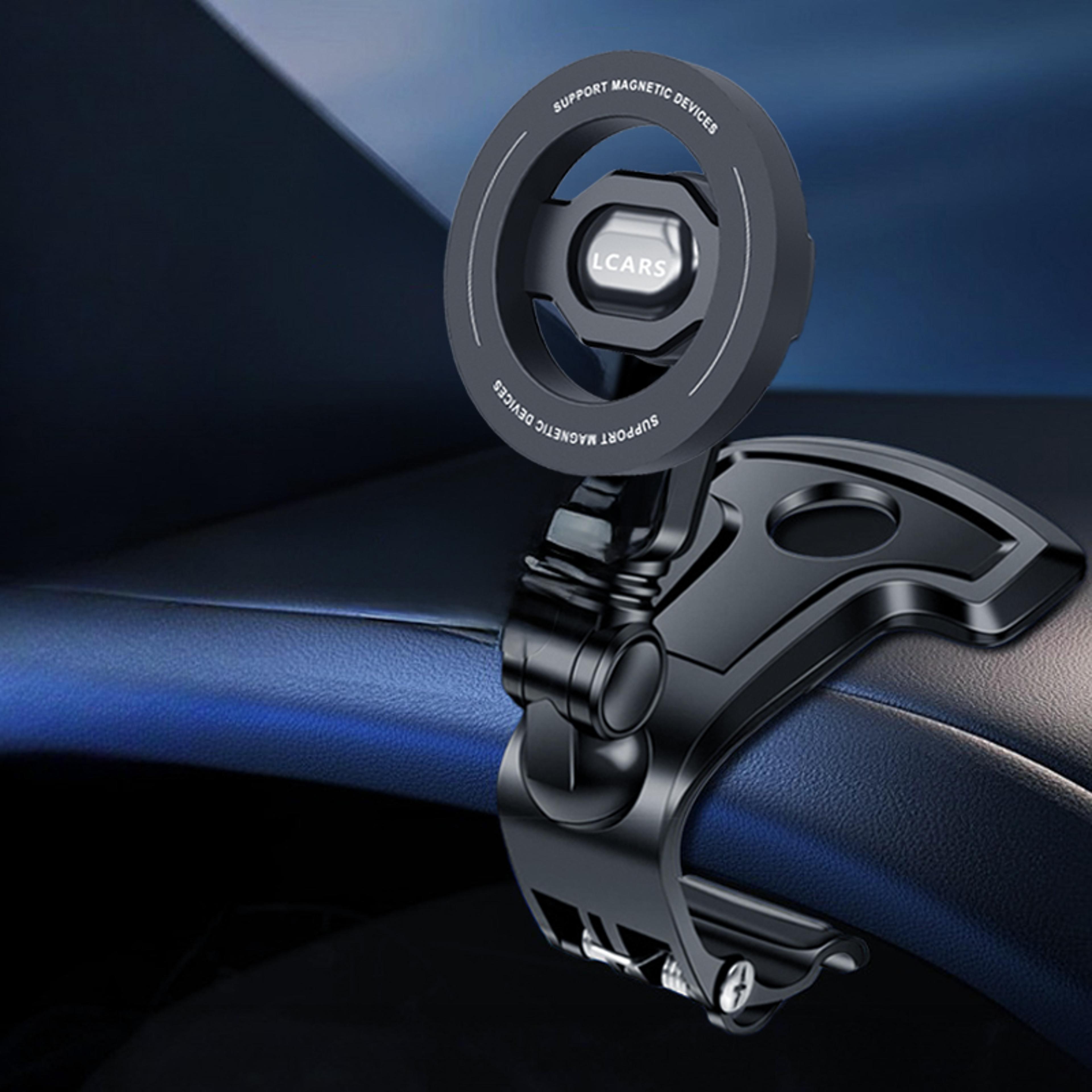magnetic car phone holder rotating dashboard phone mount with anti shake clamp