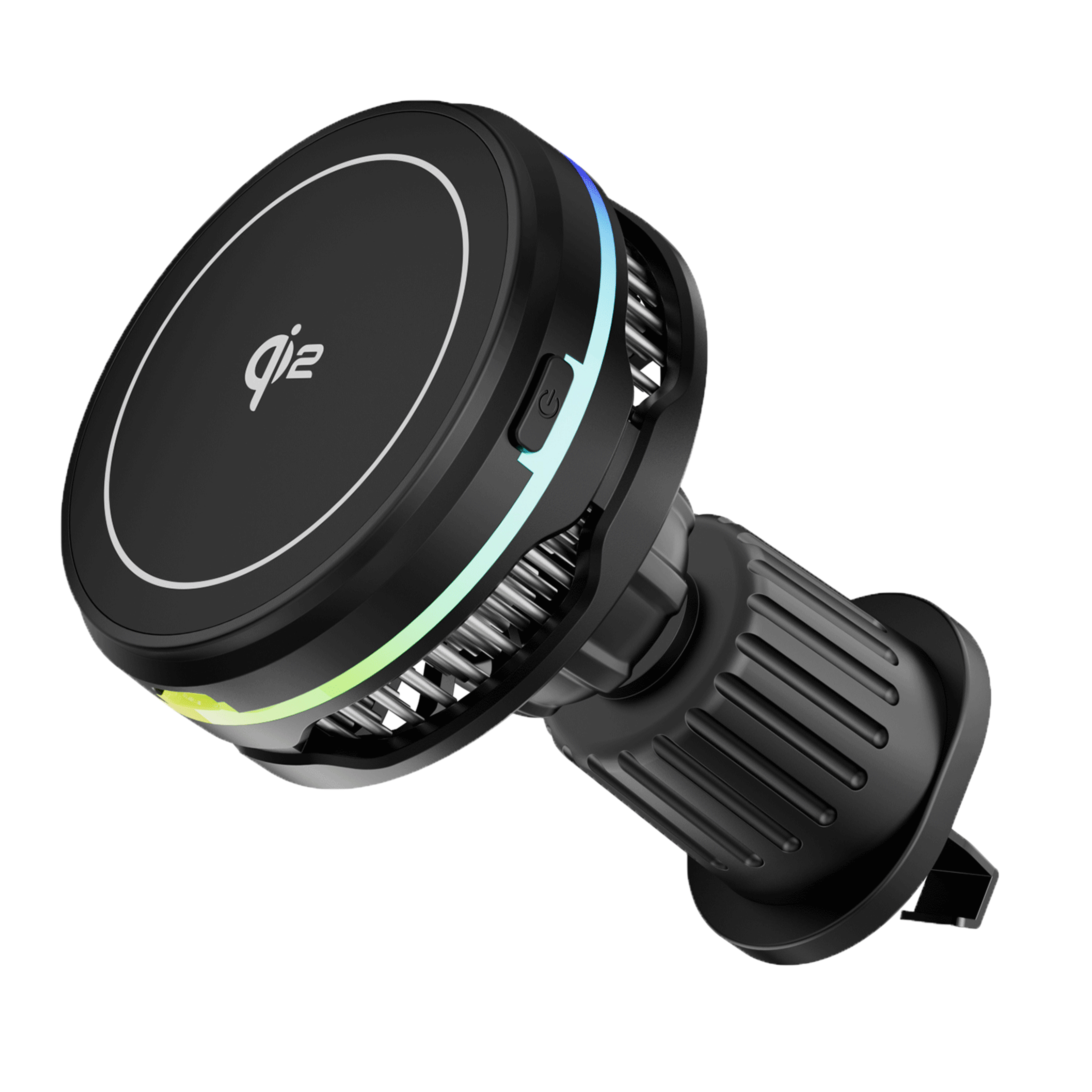 dual fan magnetic wireless car charger with cooling fan & air vent magsafe car charger mount