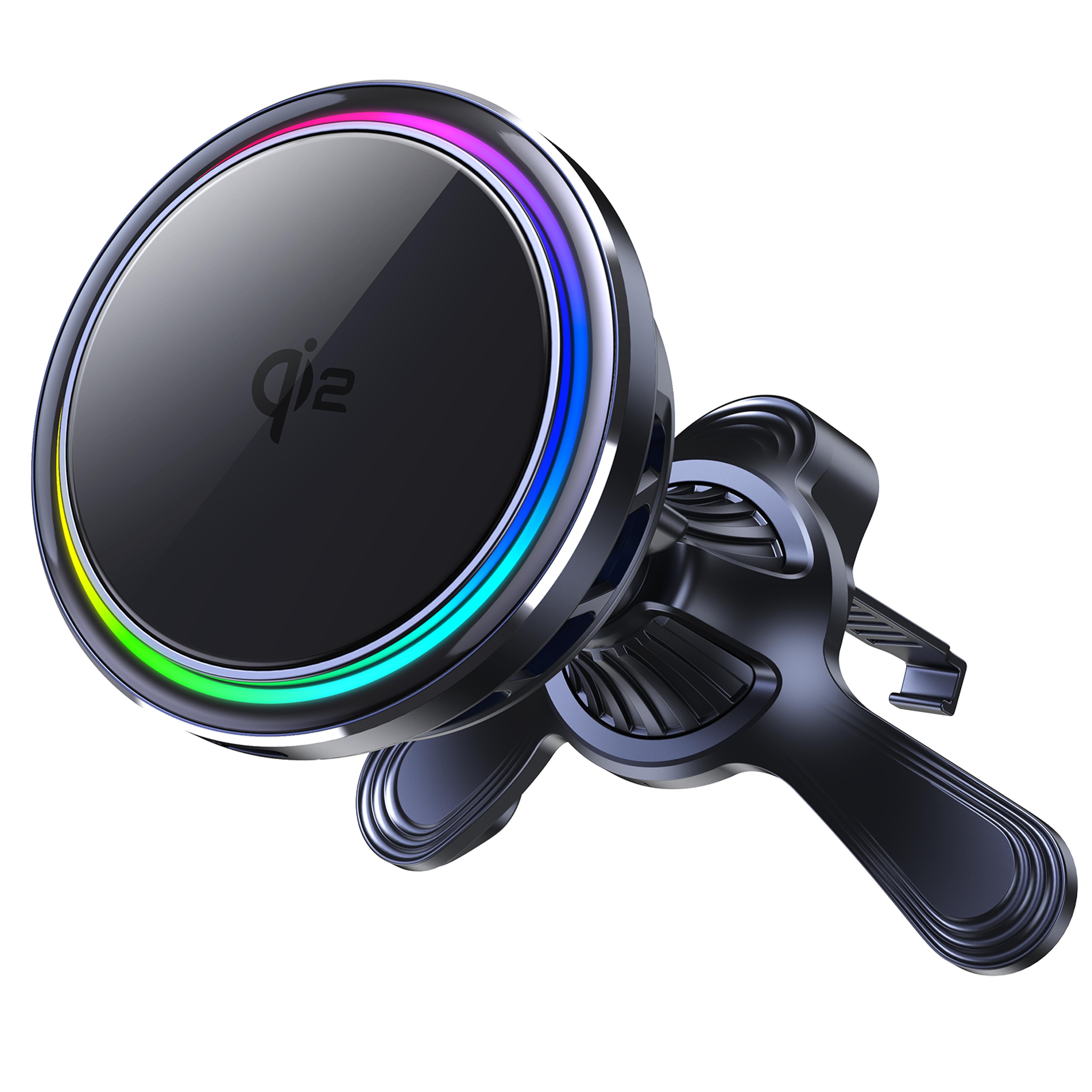 magsafe car charger magnetic wireless car mount with ice cooling & rgb light