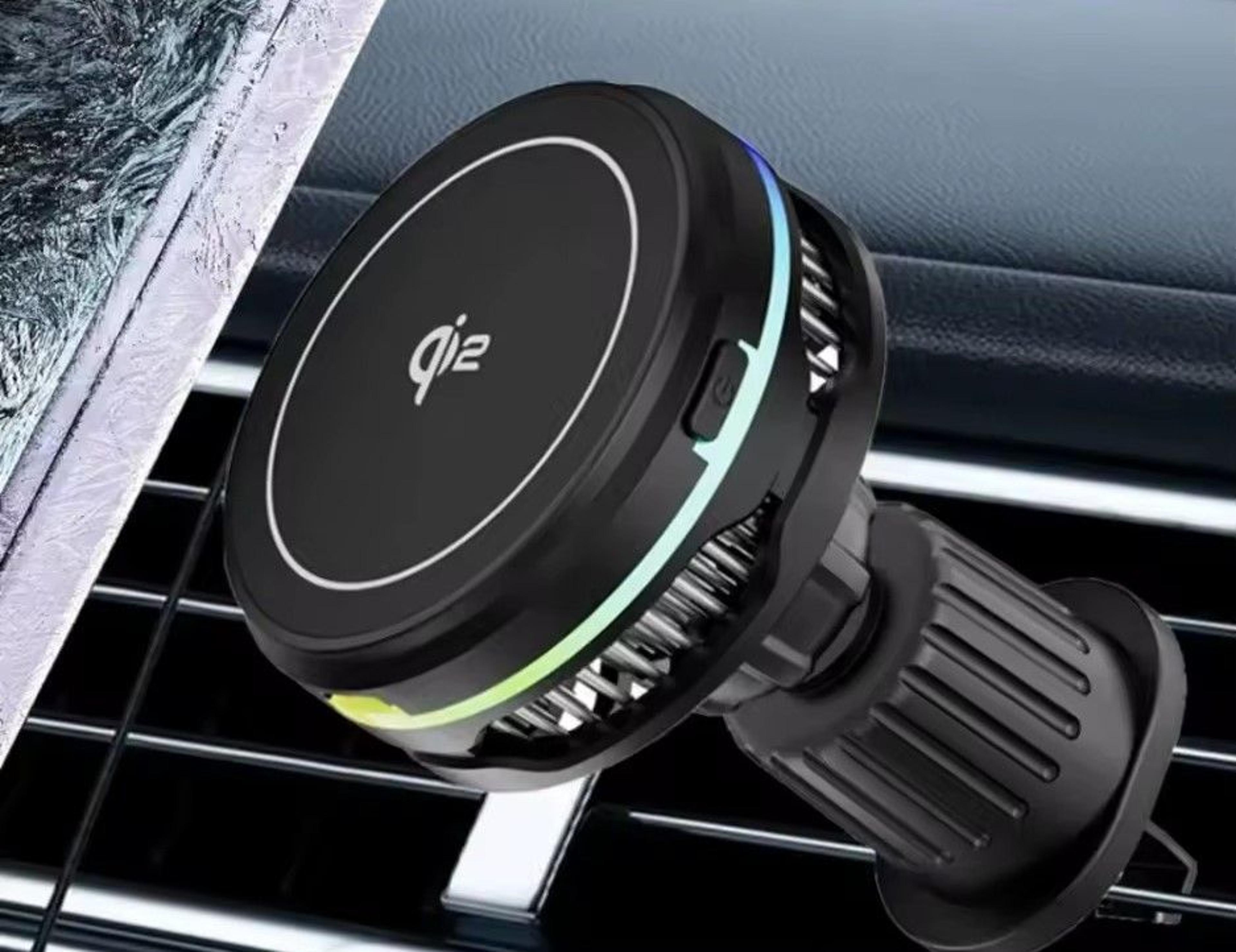 magsafe car charger with cooling fan magnetic wireless car phone holder